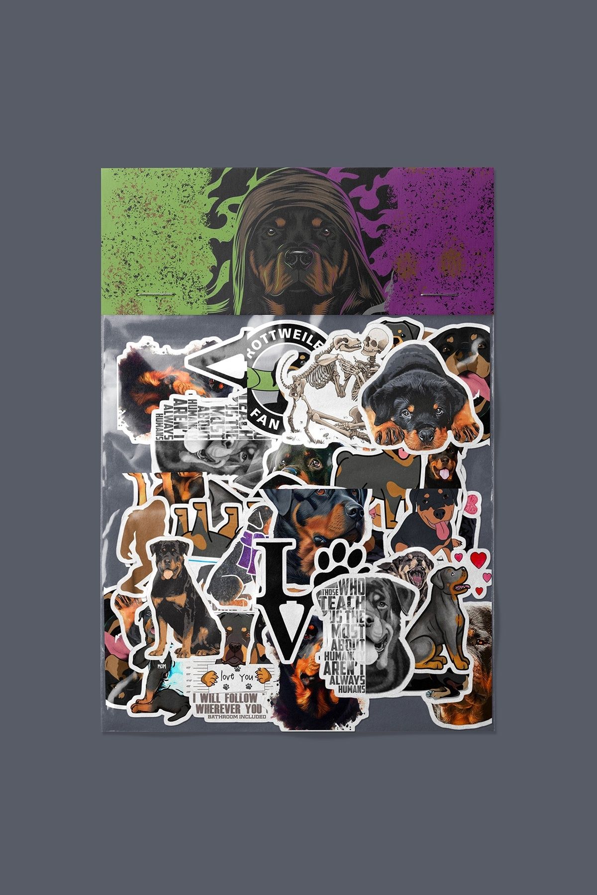 dadi ramba Rottweiler Sticker paketi -Bullet Journal -Laptop Etiket Çıkartma