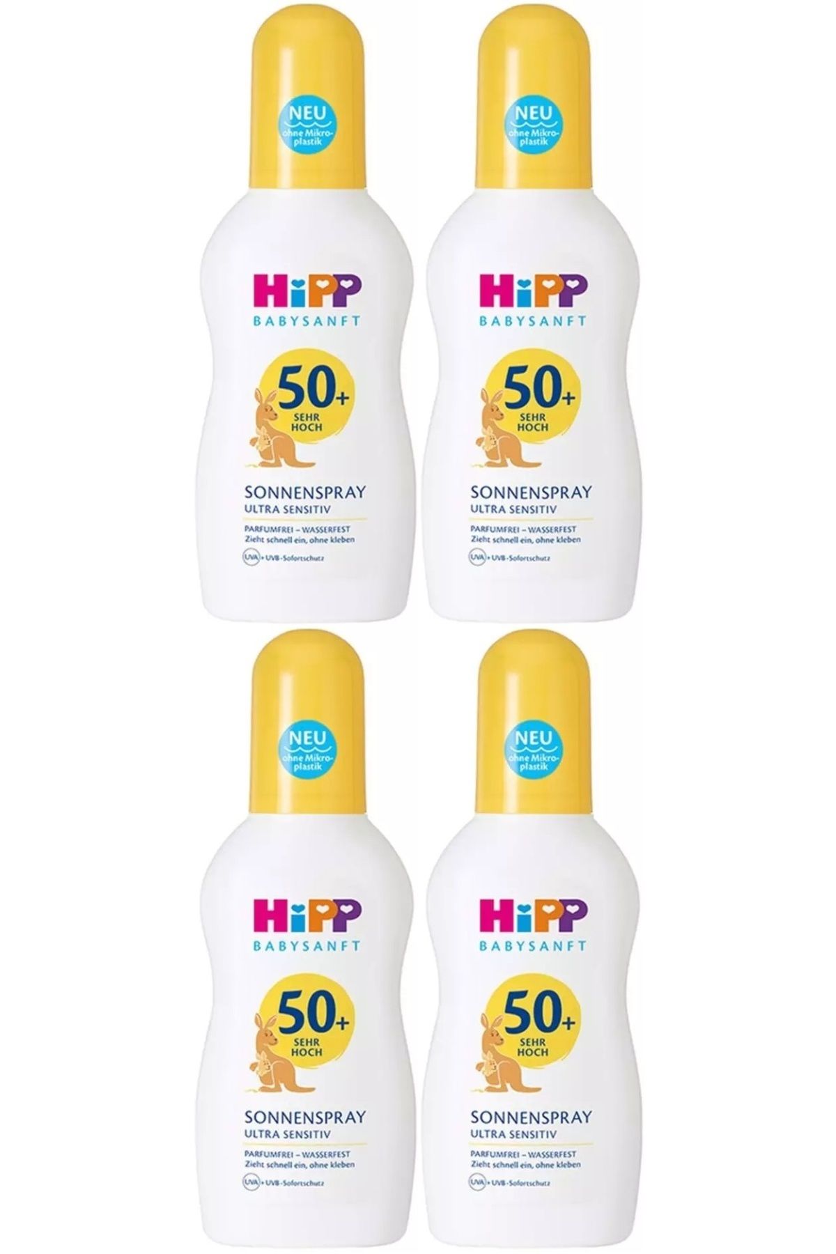 Hipp Babysanft Sprey Güneş Kremi Sonnenspray 50+ Faktör Ultra Sensıtıv 150ML Sprey (4 Lü Set)