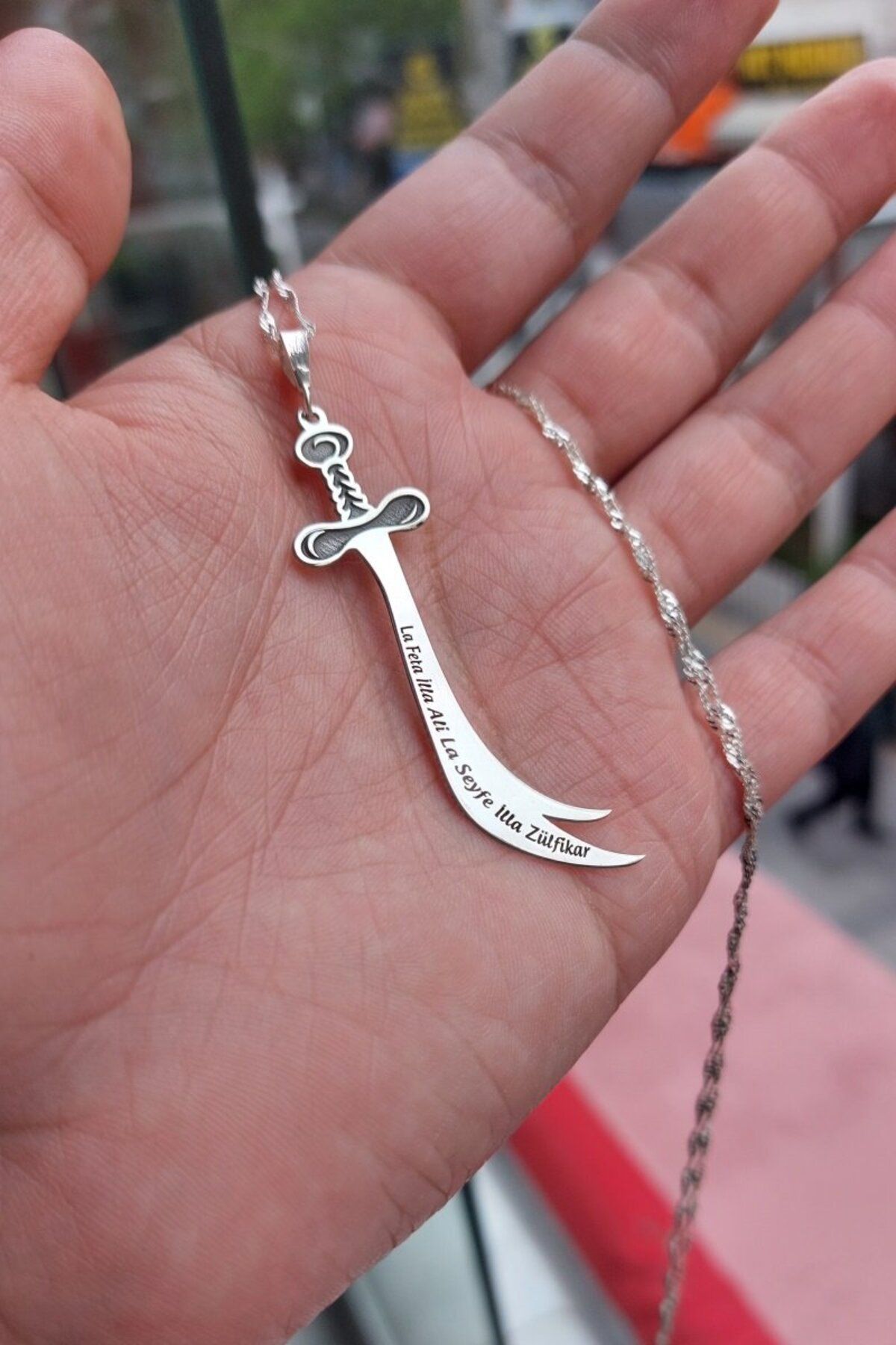 ÖZGÜR TAKI 925 Ayar Gümüş Zülfikar Kolye