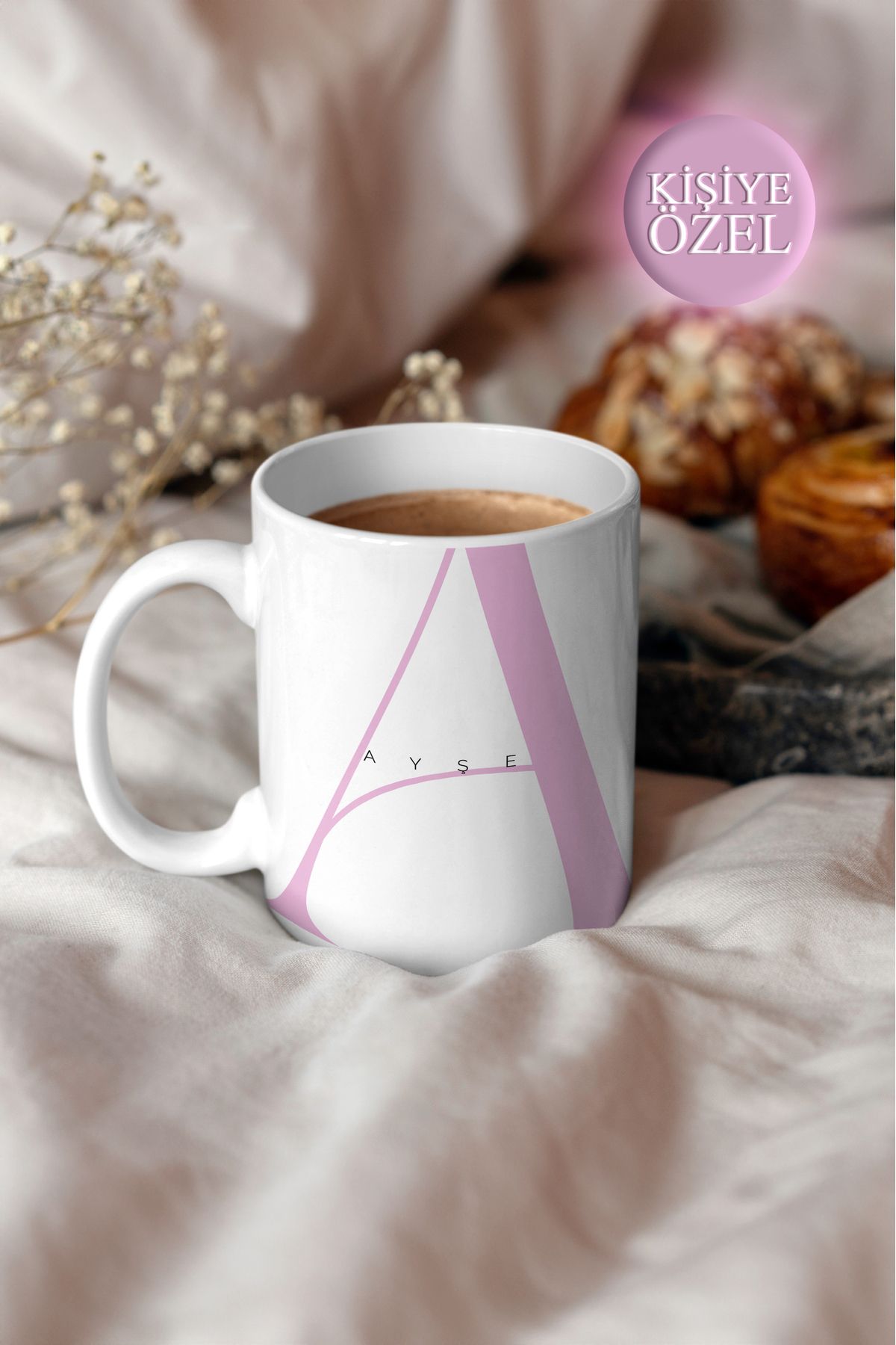 House Gorgeous Kişiye Özel A Harfi ve İsim Yazılı Tasarım Kupa Bardak 300 ml