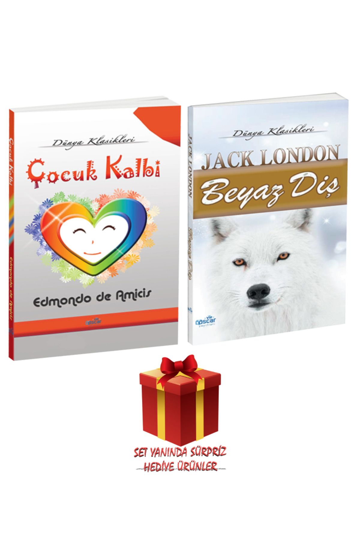 Panem Yayınları Dünya Klasikleri Seti: Edmondo de Amicis Çocuk Kalbi + Jack London Beyaz Diş + Sürpriz Hediye