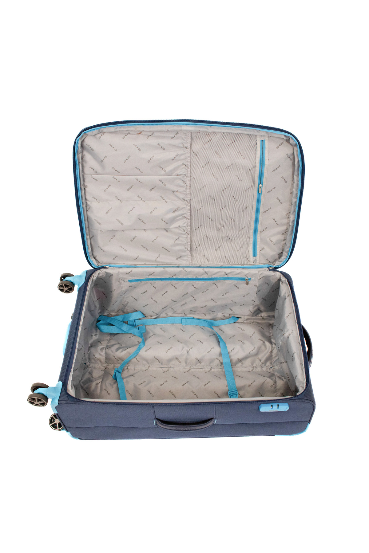 Lamonza-Ultralight Trolley Dark Blue / Turquoise 80x47x30 Cm, 3.85 Kg, 30% Extendable 2