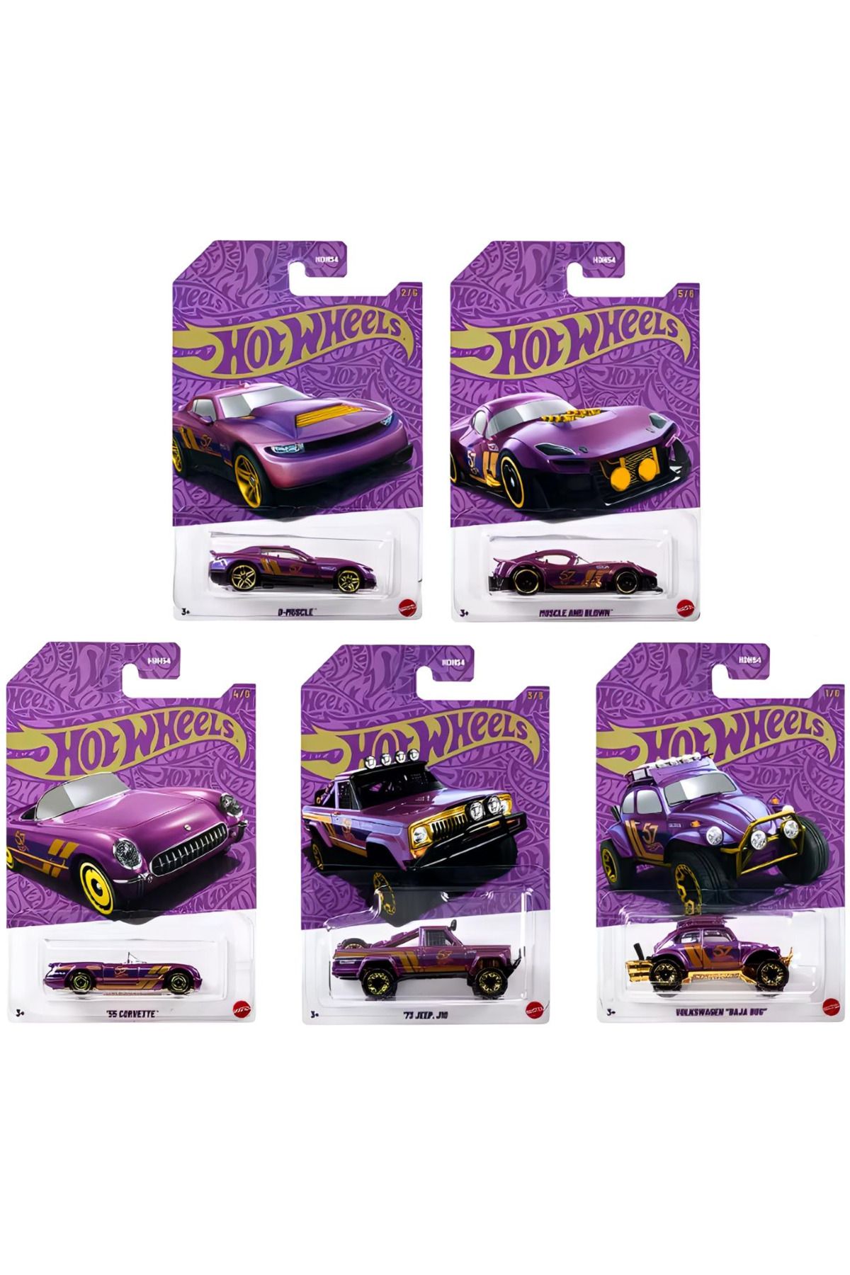 HOT WHEELS 57.Yıl Özel 5'li Uzun Kart Set