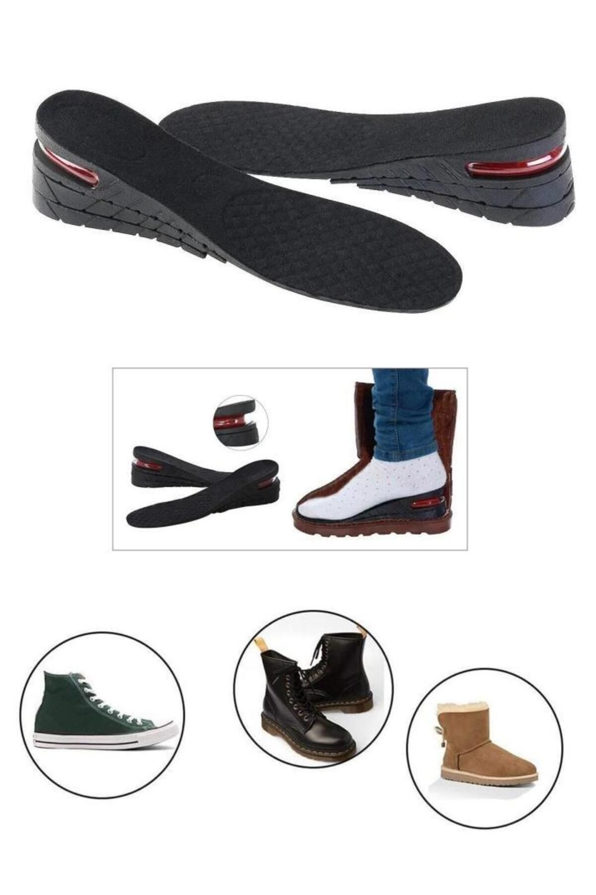 Pisicik 7 cm Hava Yastıklı Boy Uzatıcı Uzatma Tabanı Gizli Tabanlık Uzatan Topuk Tam Boy Ayakkabı Tabanlığı