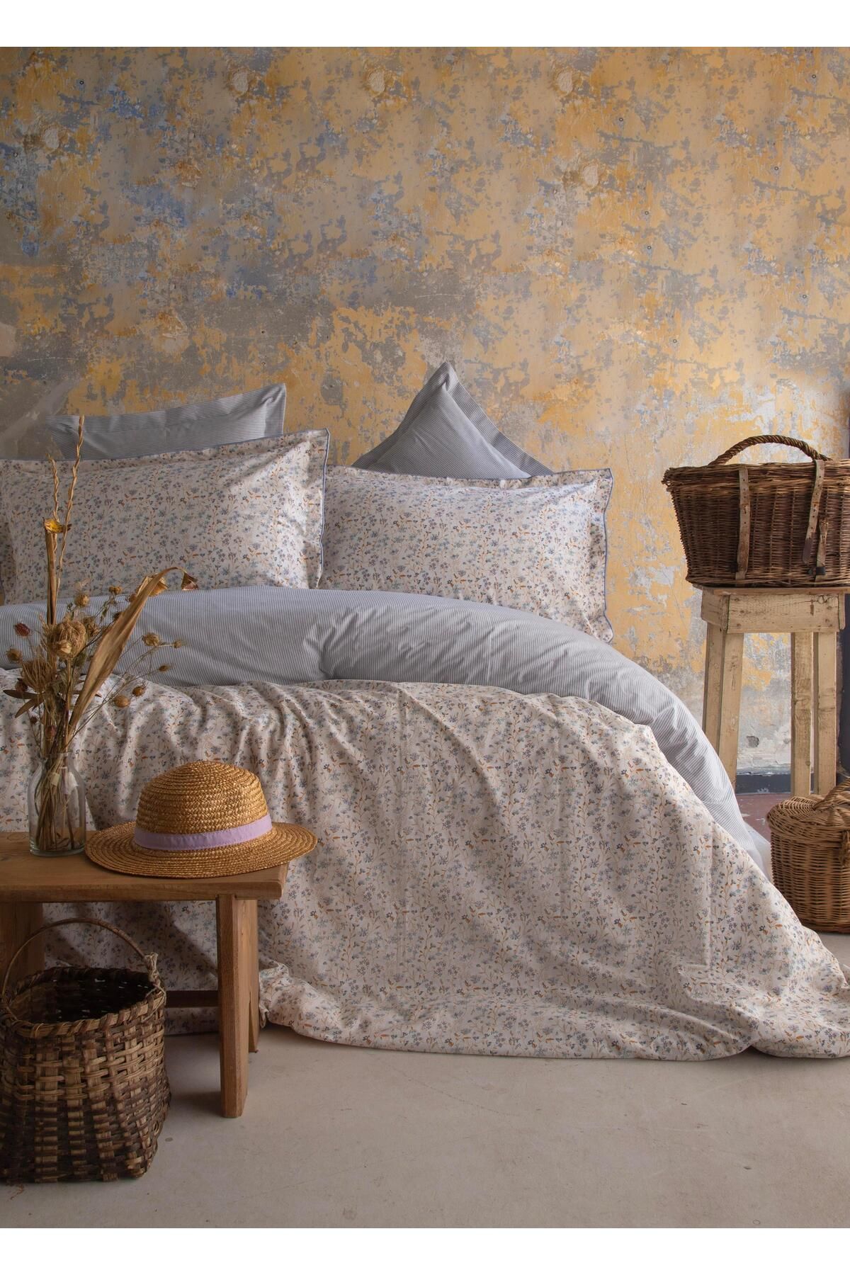 Apricitas HOME ÇİFT KİŞİLİK PIKE TAKIMI MIRACLE INDIGO - PIKE TAKIMI