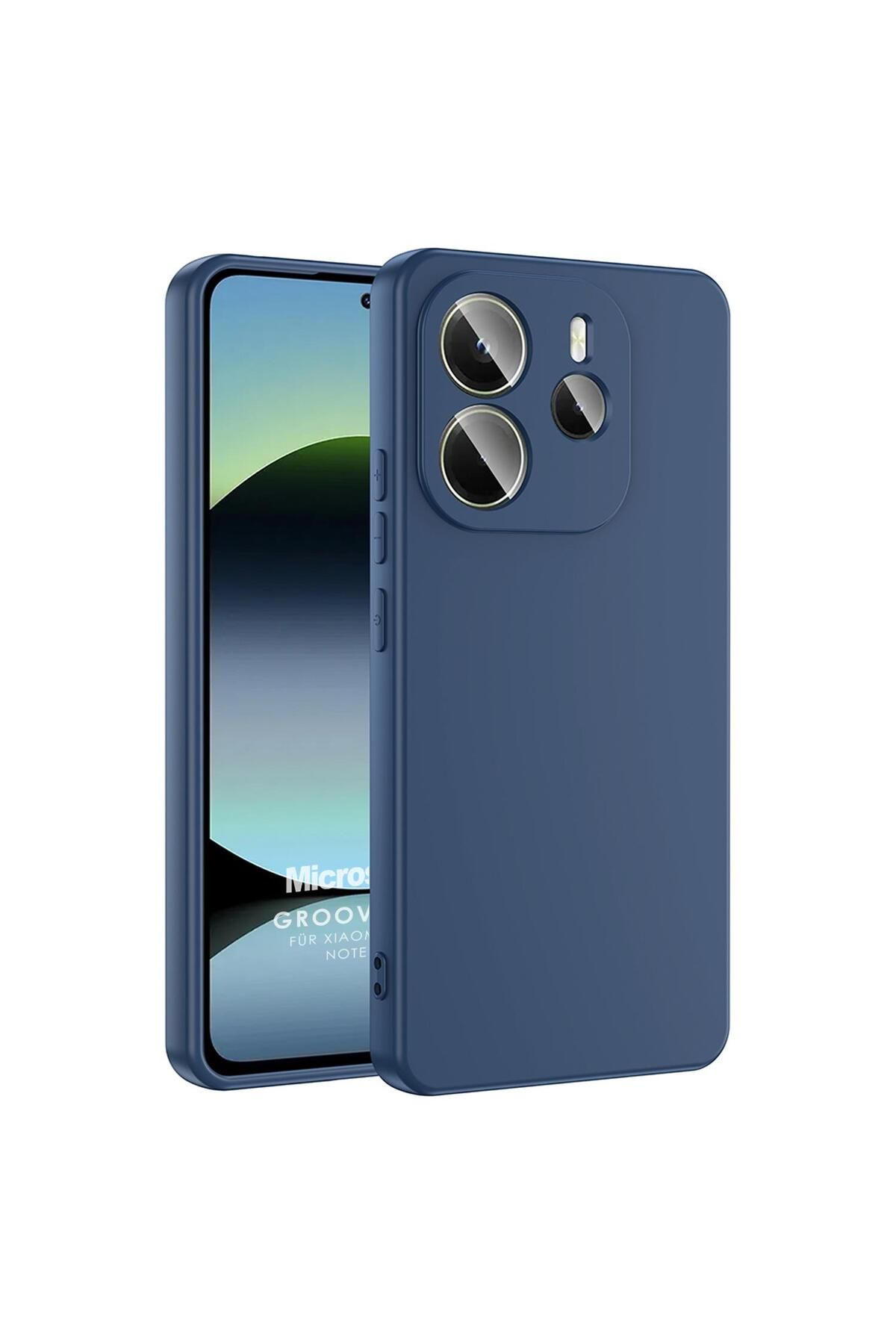 Microsonic Xiaomi Redmi Note 14 4G Kılıf Groovy Soft Lacivert