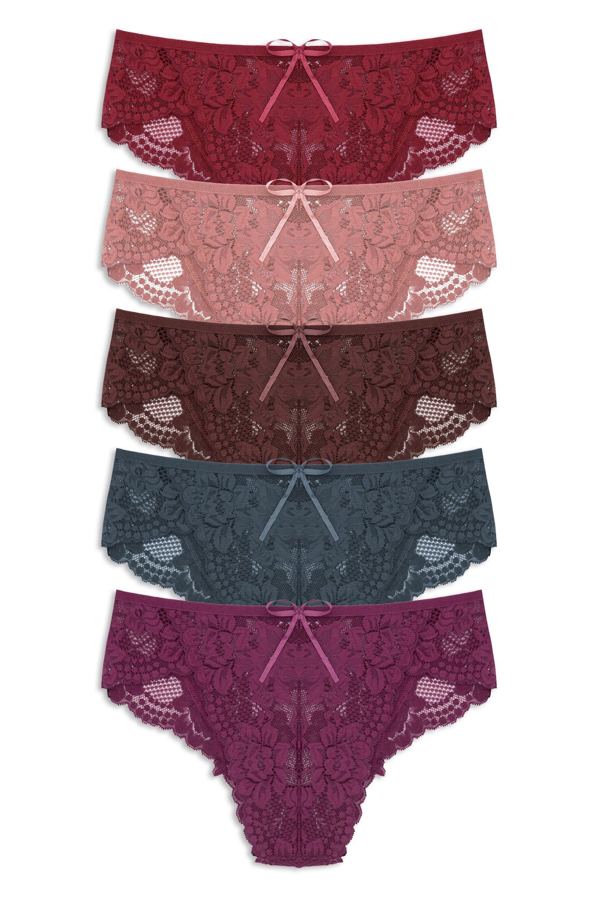 ZENA UNDERWEAR 5'li Dantelli Yüksek Bel Kadın Külot