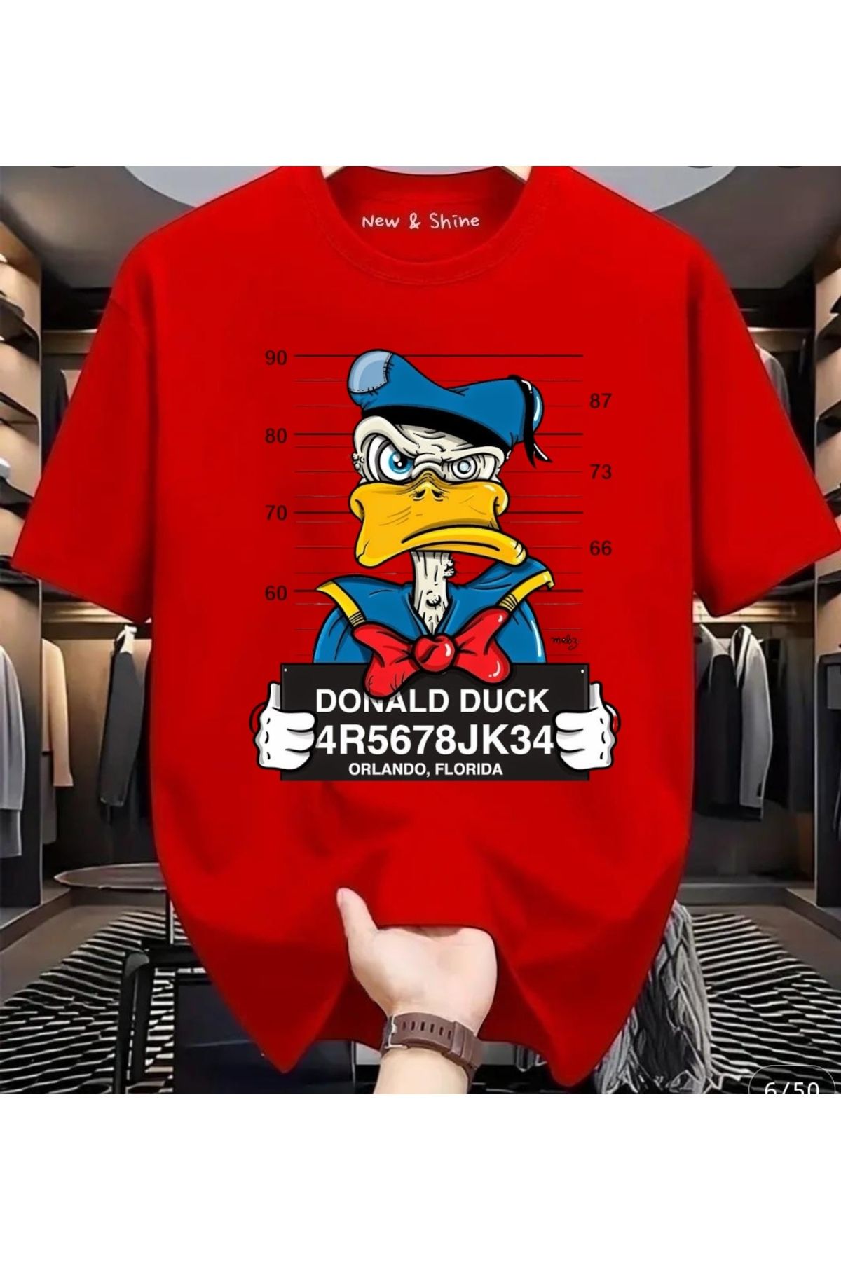 New Shine Donald Duck Baskılı Oversize T-Shirt