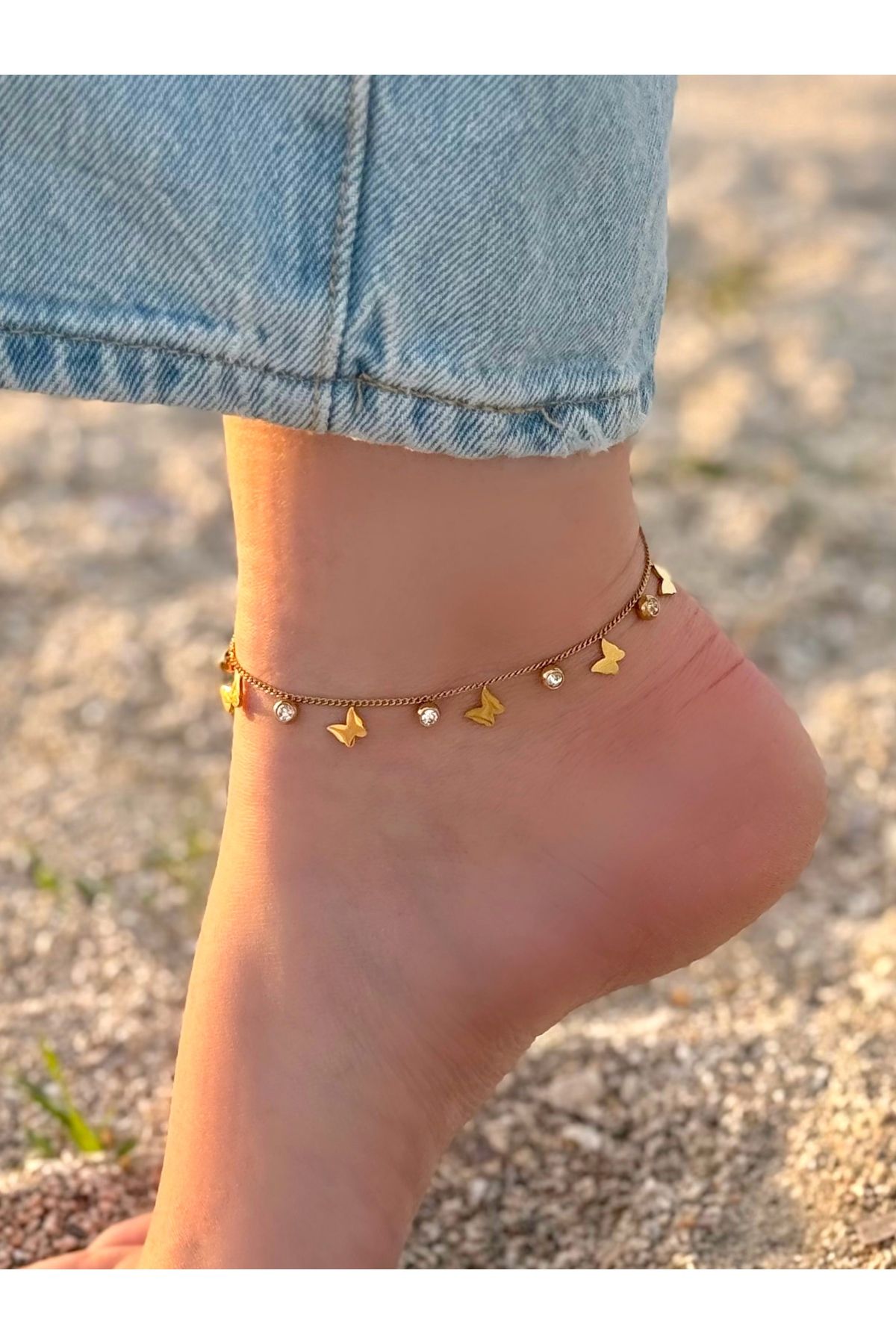 Opia JEWELRY Kelebek Model Çelik Halhal