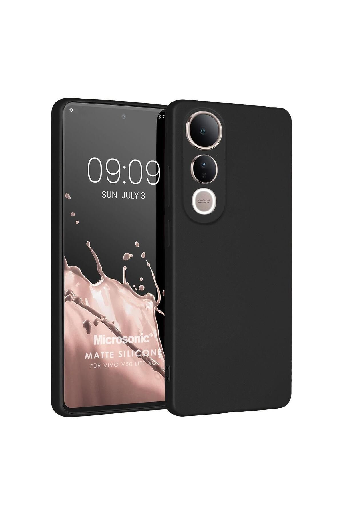 Microsonic Matte Silicone Vivo V50 Lite 5G Kılıf Siyah