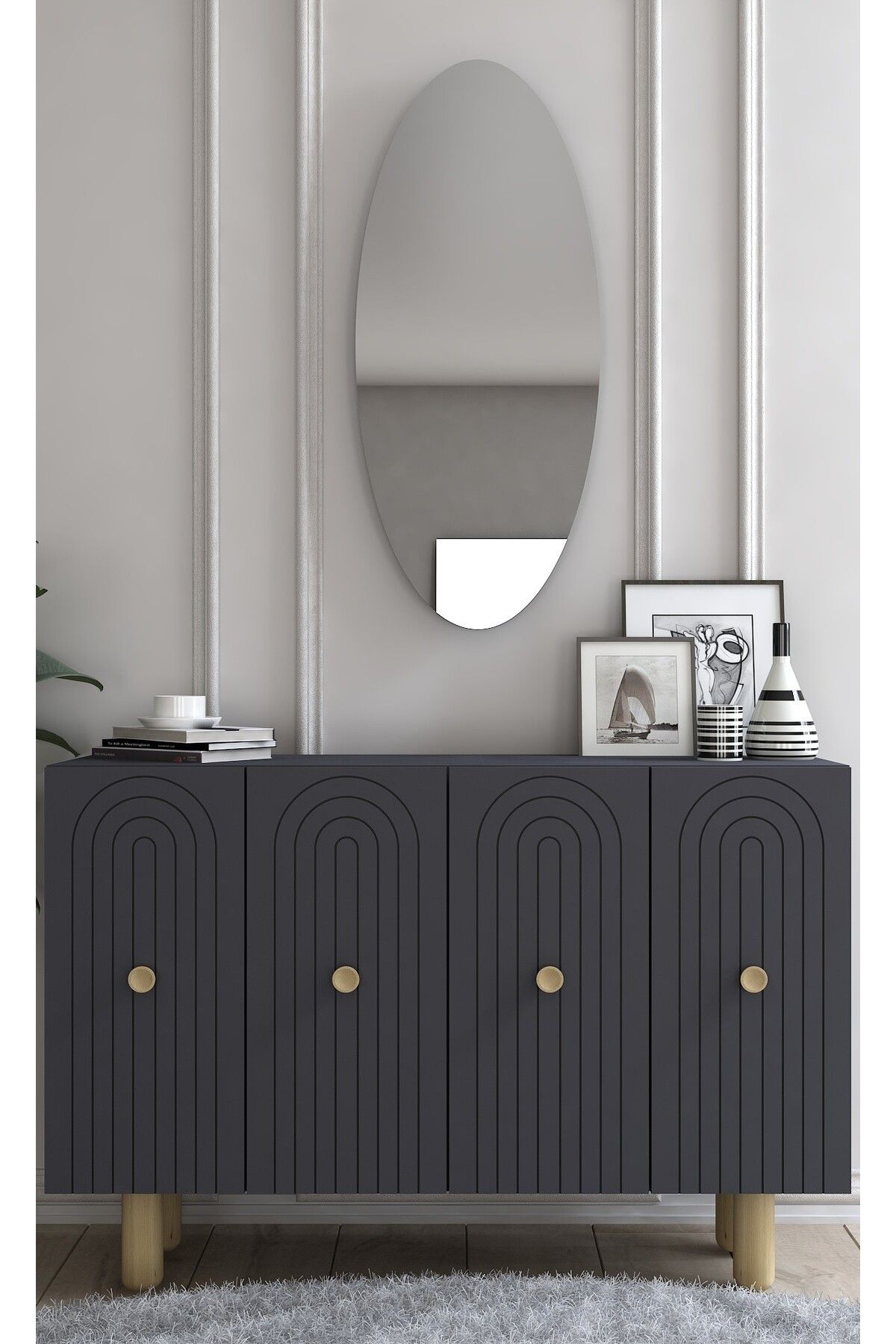 DEMONTE DECOR WOİSEDD (KM120) BOHEM KONSOL , ÇOK AMAÇLI DOLAP - ANTRASİT,ANTRASİT