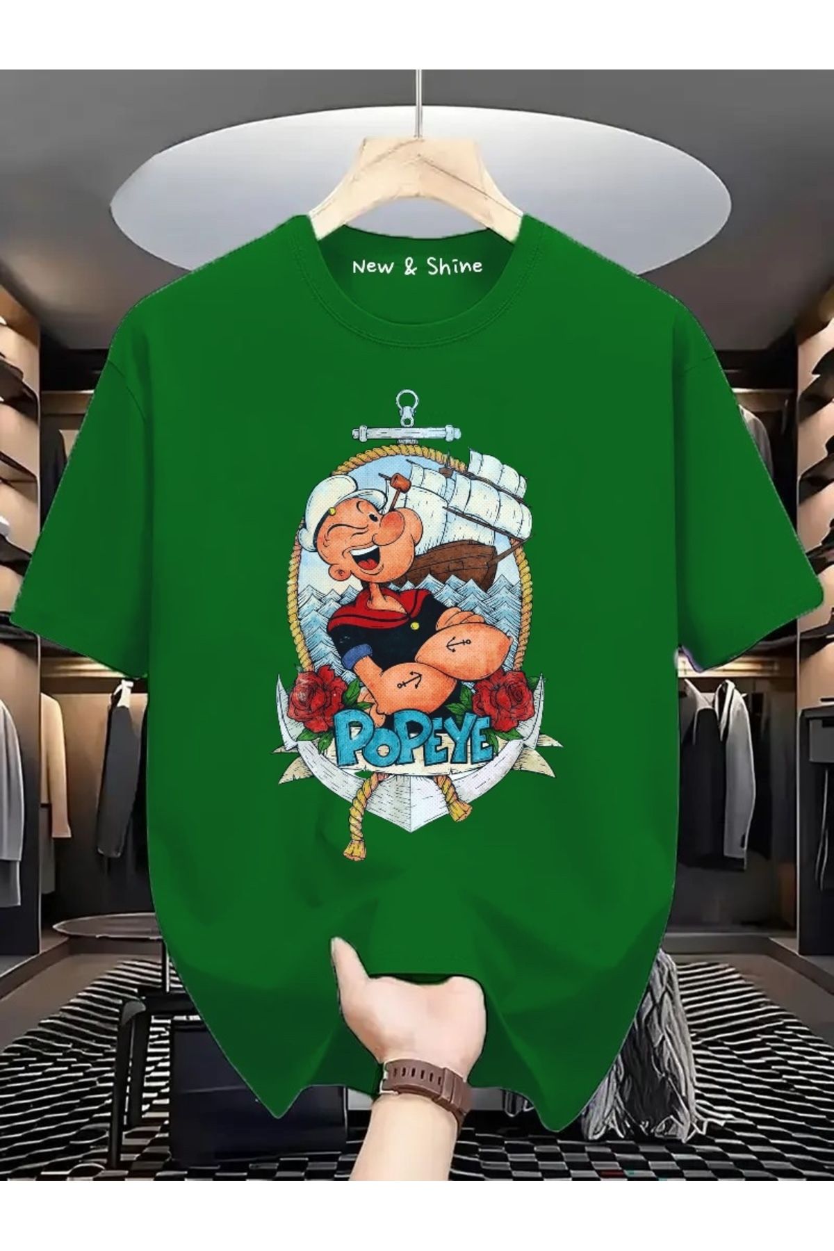 New Shine Temel Reis Baskılı Oversize T-Shirt
