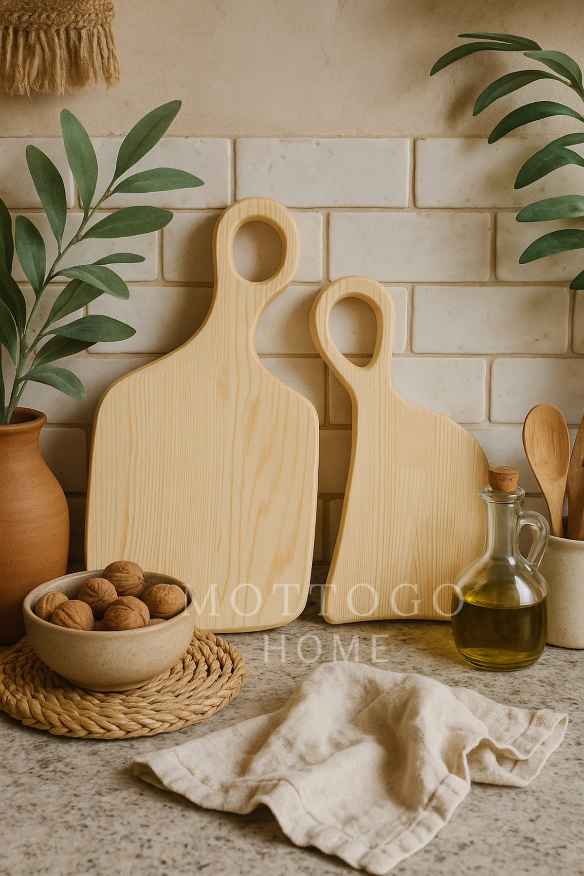 Wooden Motherhood 2-Piece Cutting and Serving Board Set
