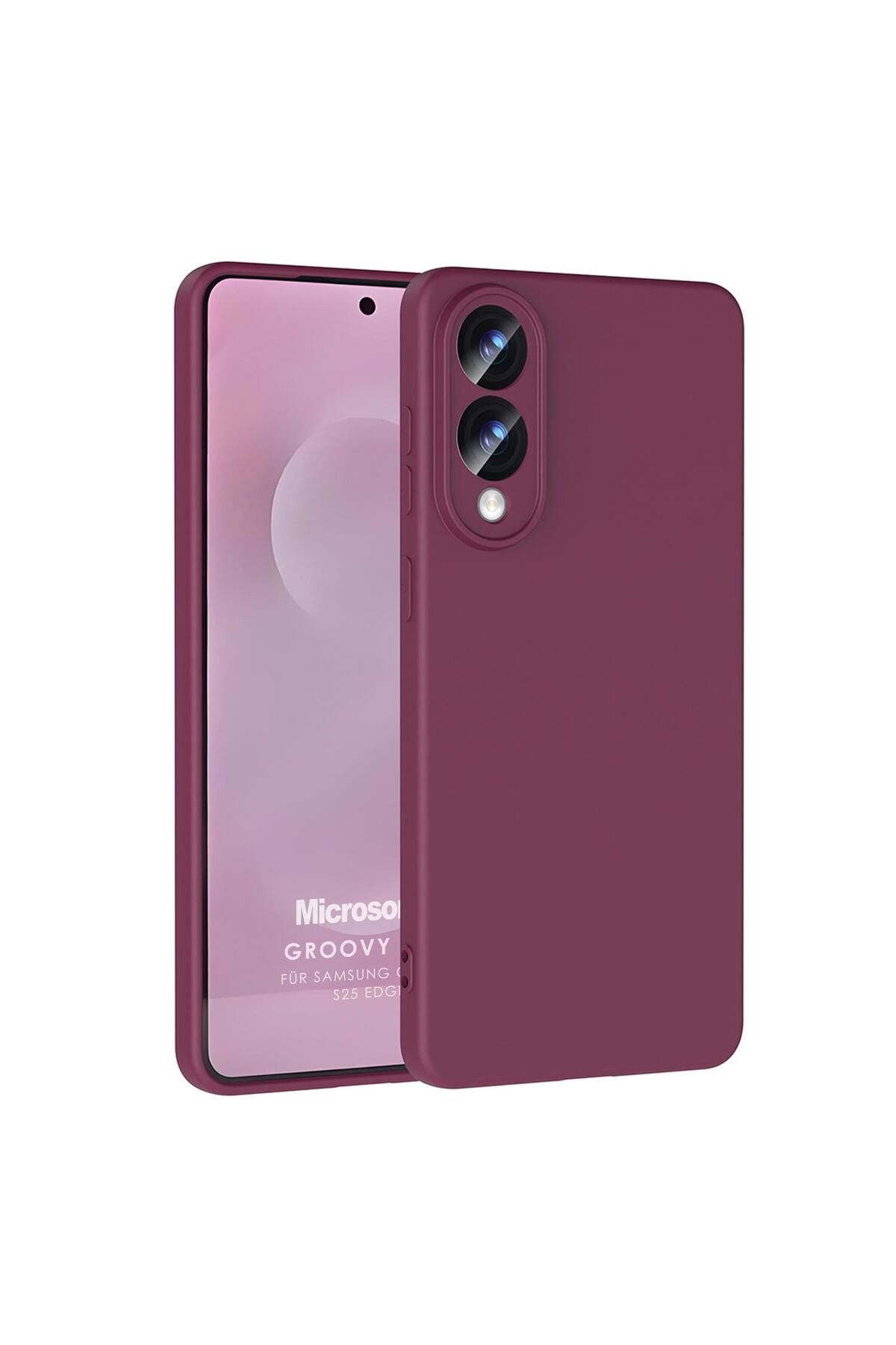 Microsonic Samsung Galaxy S25 Edge Kılıf Groovy Soft Mor