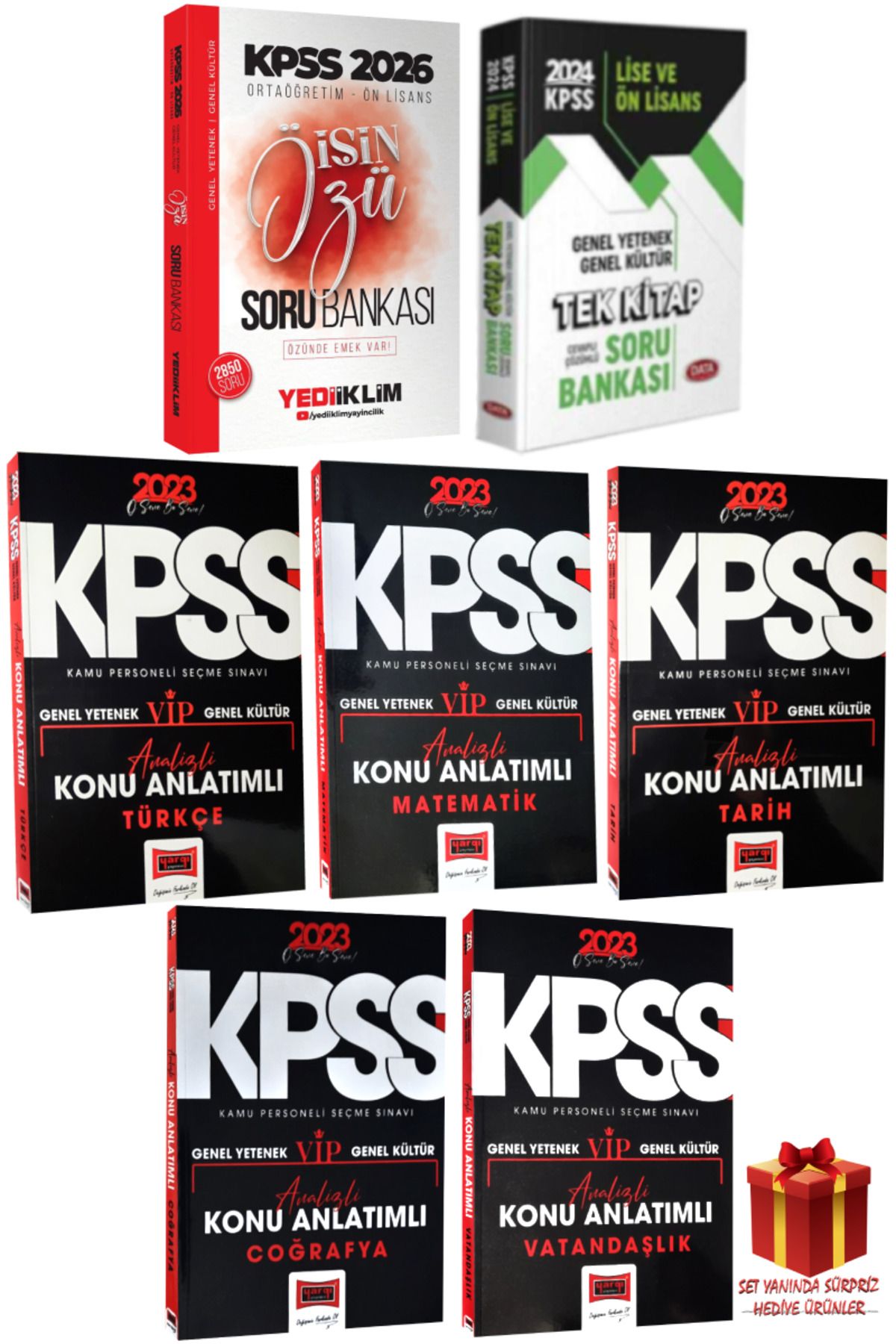Yediiklim Yayınları 2026 KPSS Ortaöğretim-Ön Lisans İşin Özü+Tek Kitap Soru Bankası+Tüm Dersler Konu Anlatımlı Modüler