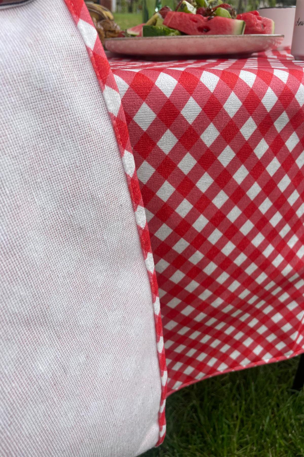 aymira home-Digital Printing Multipurpose Plaid Square Red Gingham Tableware Cloth Table Picnic Camping Cloth 140*140cm 6