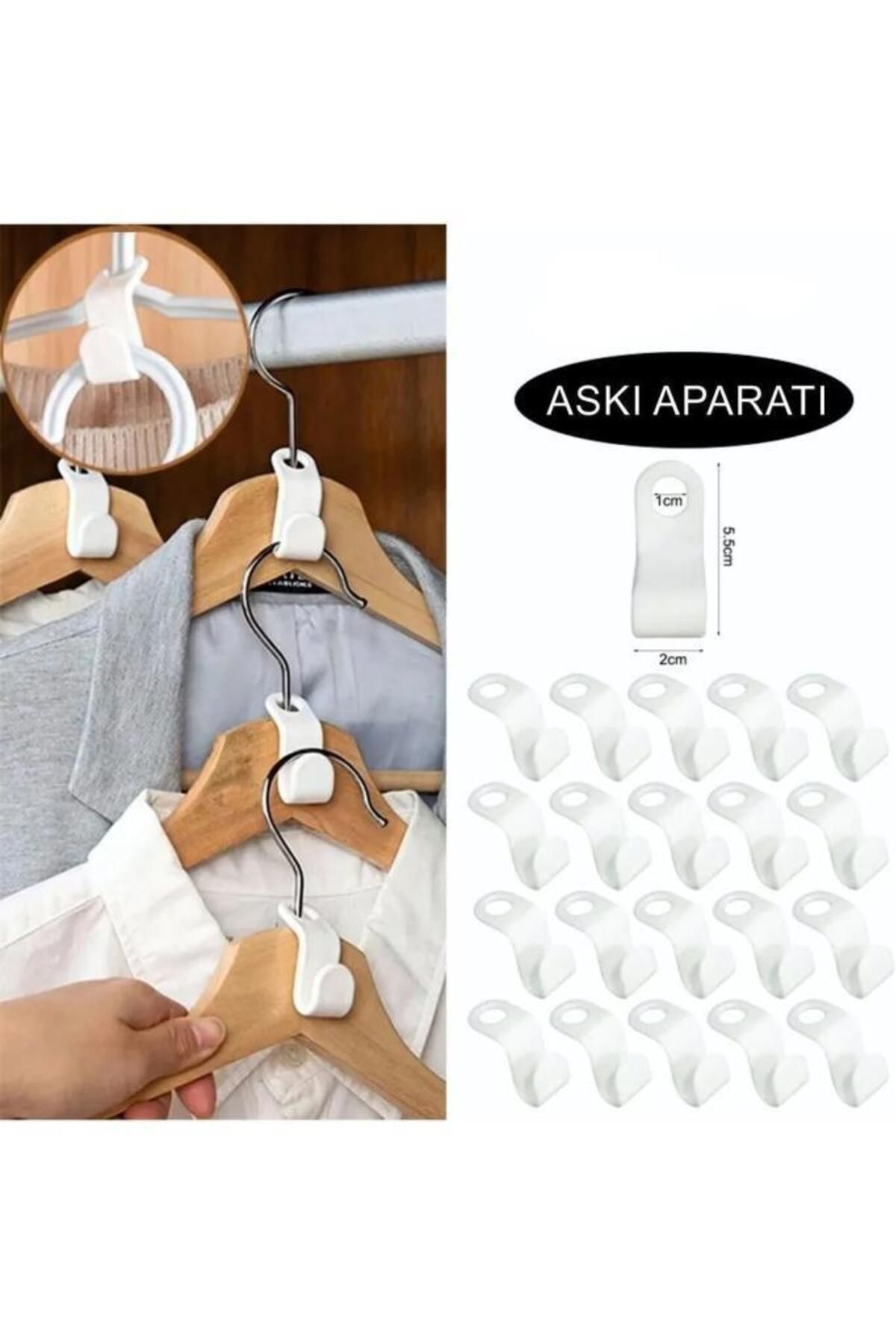 sanal trend 10 Adet Askı Aparatı Dolap İçi Düzenleyici Gömlek Elbise Pantolon Giysi Askı Kancası Askı Çoklayıcı
