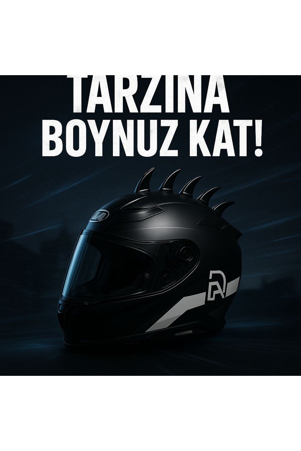 KOVALAK 3D 4 Adet Ejderha Sırtı Kask Boynuzu - Kask Süsü