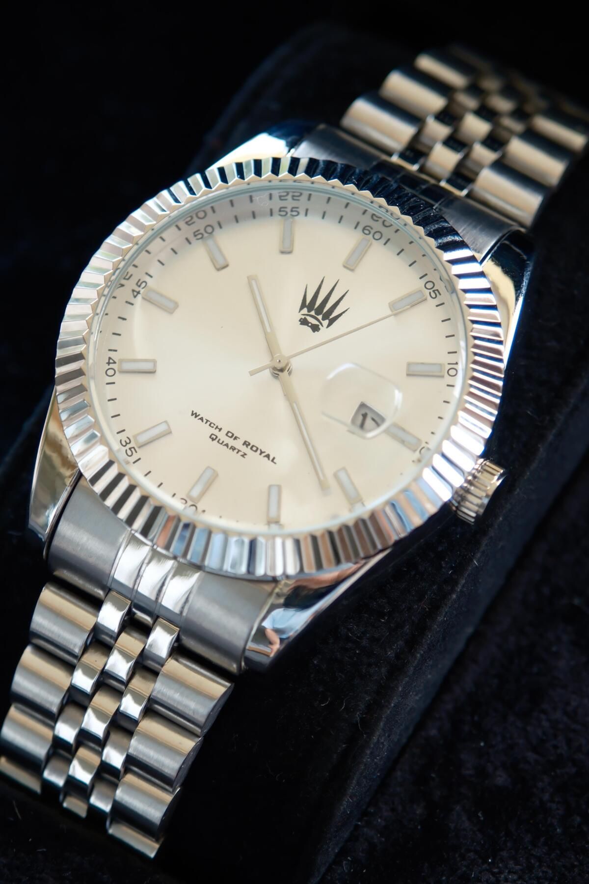 WATCHOFROYAL Crest Line Silver Beyaz Kol Saati