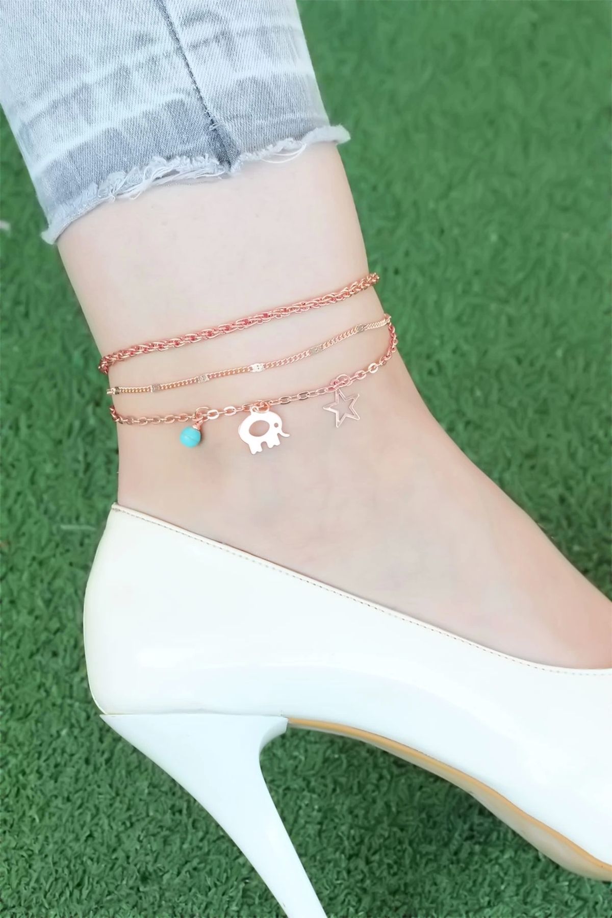 Moco Rose Renk Zincirli Fil Figürlü Hal Hal