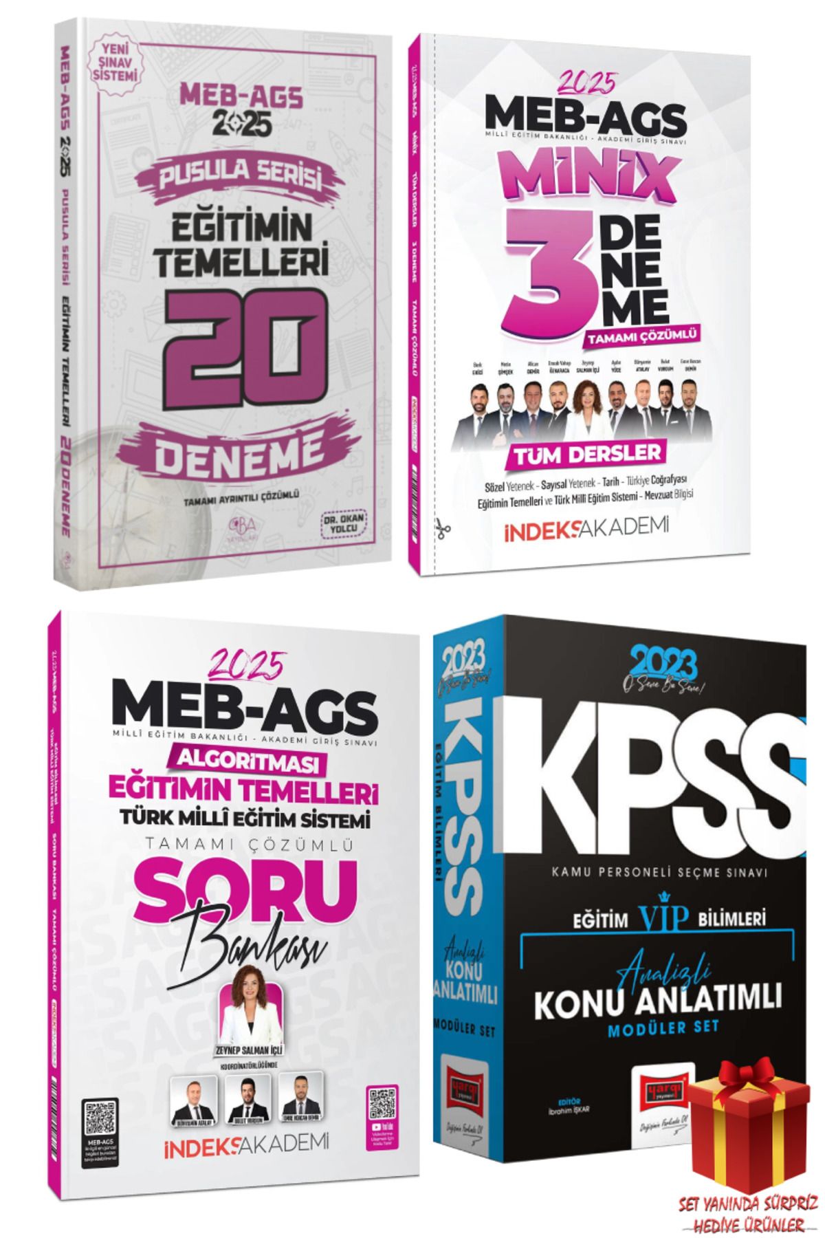 CBA Akademi MEB AGS Pusula Serisi Eğitimin Temelleri Deneme+ İndeks Soru Bankası+ 3 Minix Deneme+ Eğitim Modüler