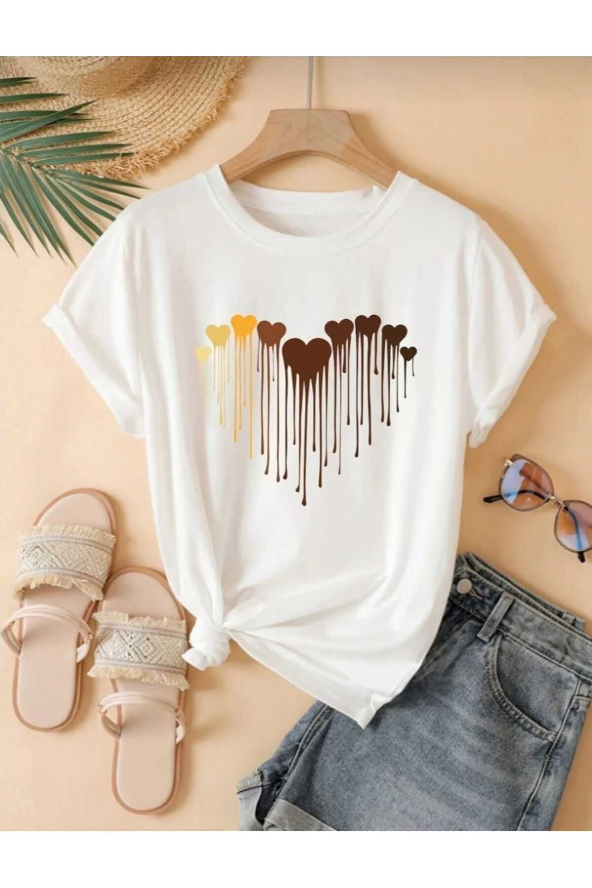 TekTarzz Eriyen Kalpler Baskılı Tasarım Tshirt
