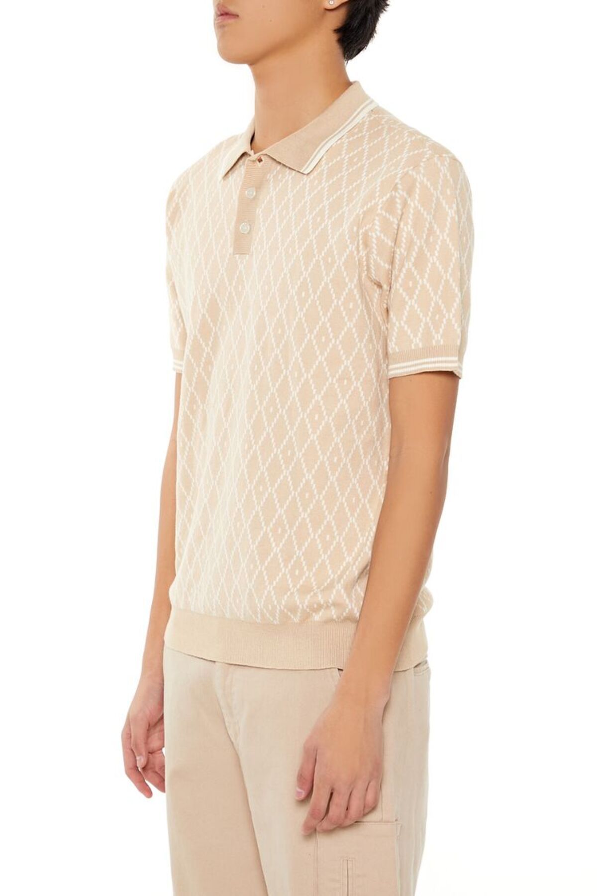 Forever 21 Geometrik Triko Polo Yaka Tişört