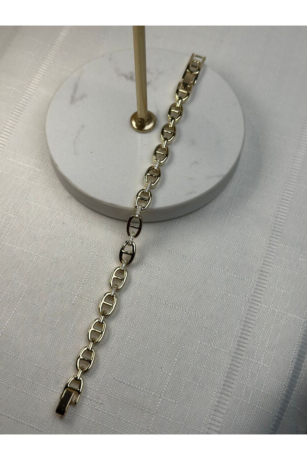 gingillo aksesuar Xuping 14k Zirkon Taş Detay Düğme Model Bileklik