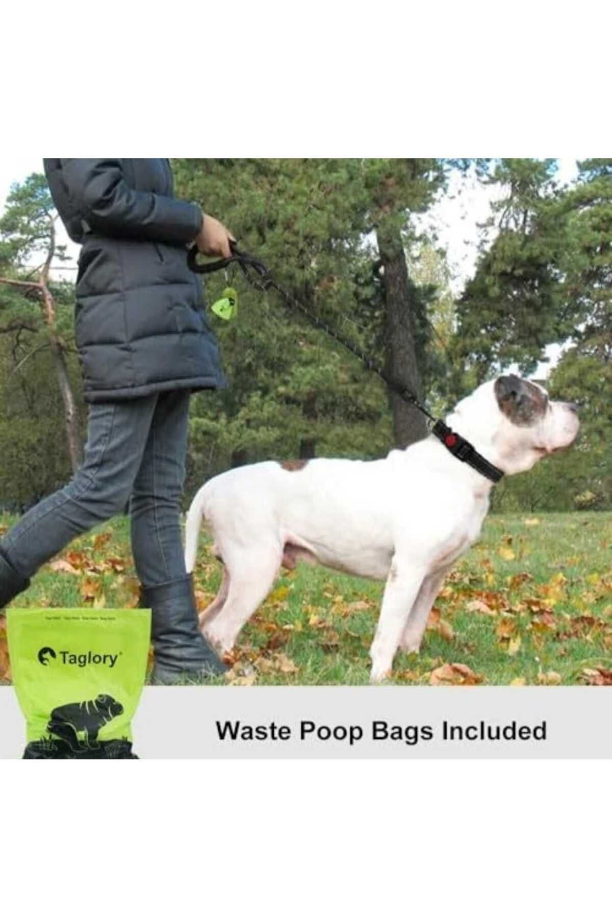 AKBU Köpekler İçin Gezdirme Tasması Reflektörlü 130 cm Halat Orta ve Büyük Boy Köpekler İçin Siyah