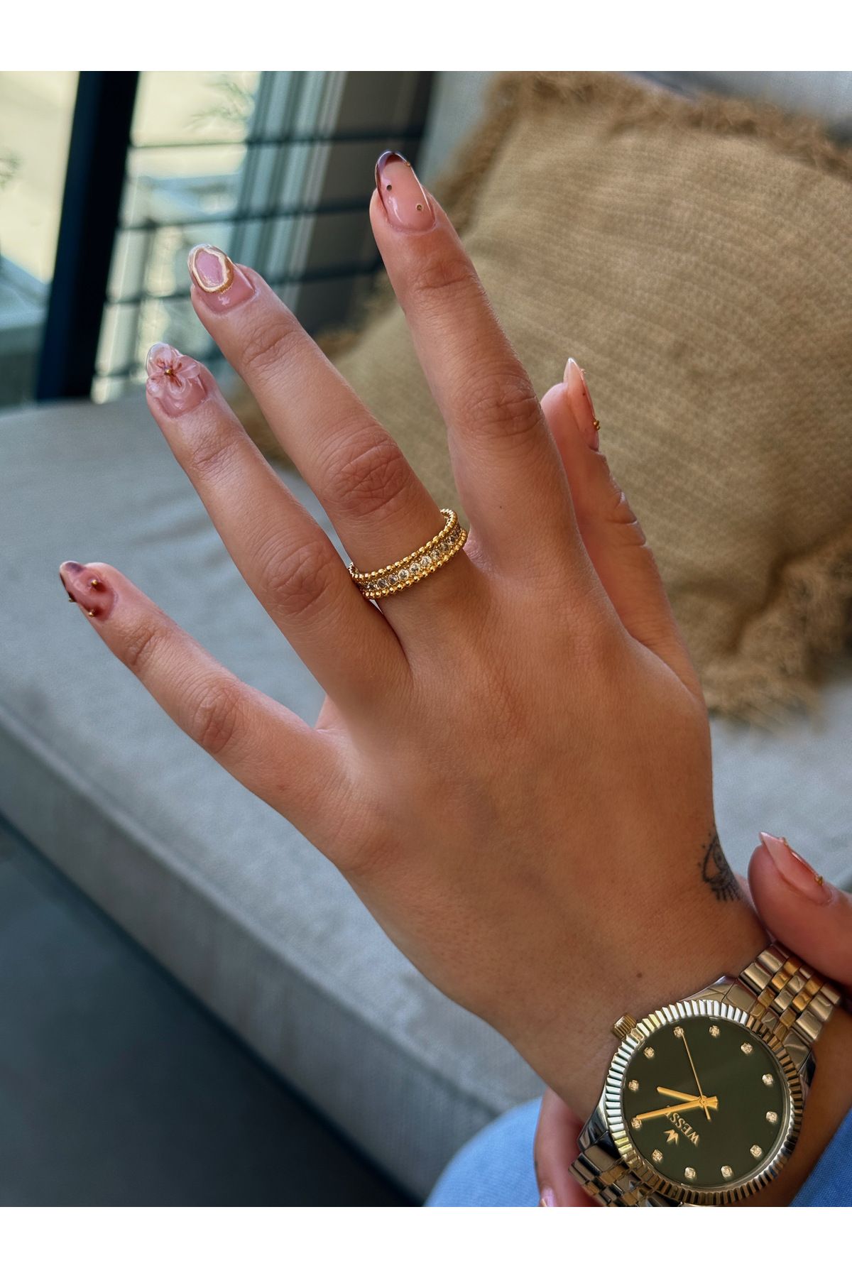 HeyYou Jewelry Ayarlanabilir zirkon yüzük
