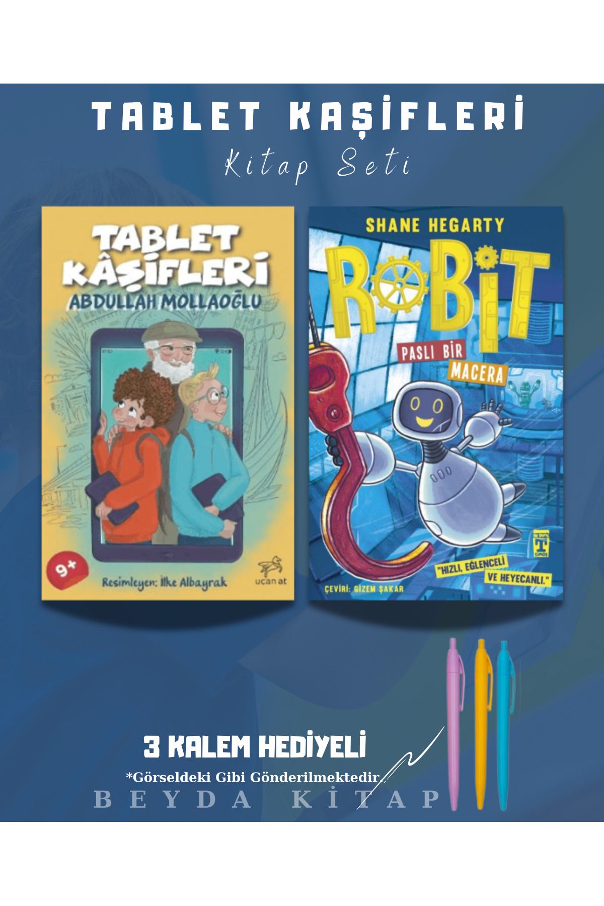 Bilge Kültür Sanat Tablet Kaşifleri - Robit - Abdullah Mollaoğlu - Kitap Seti - Kalem Hediyeli
