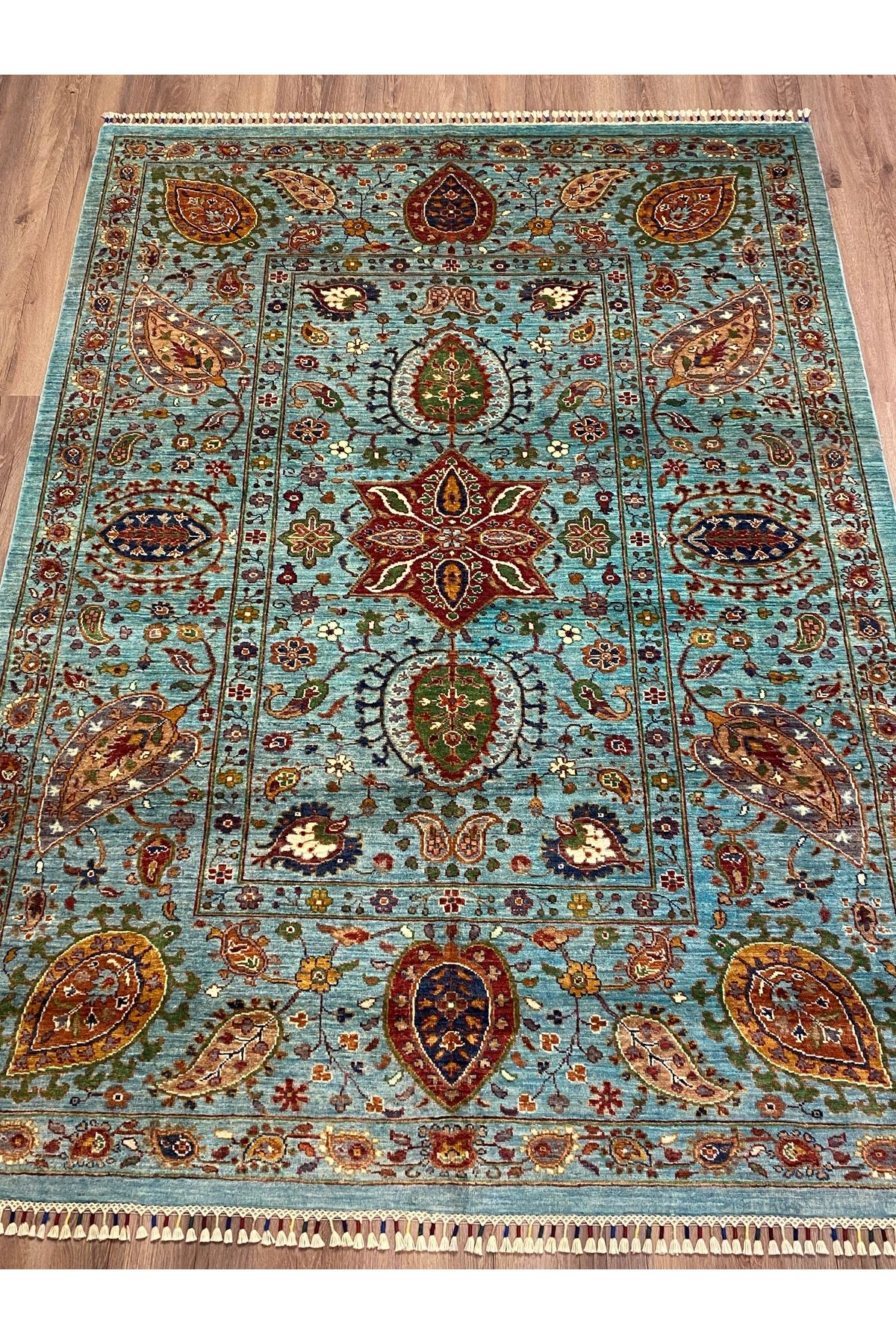 fethiyehalıkilim El Dokuma Afgan Suzani Halısı –%100 Yün %100 El Dokuma Naturel Dekoratif Halı El İşi Özgün Tasarım