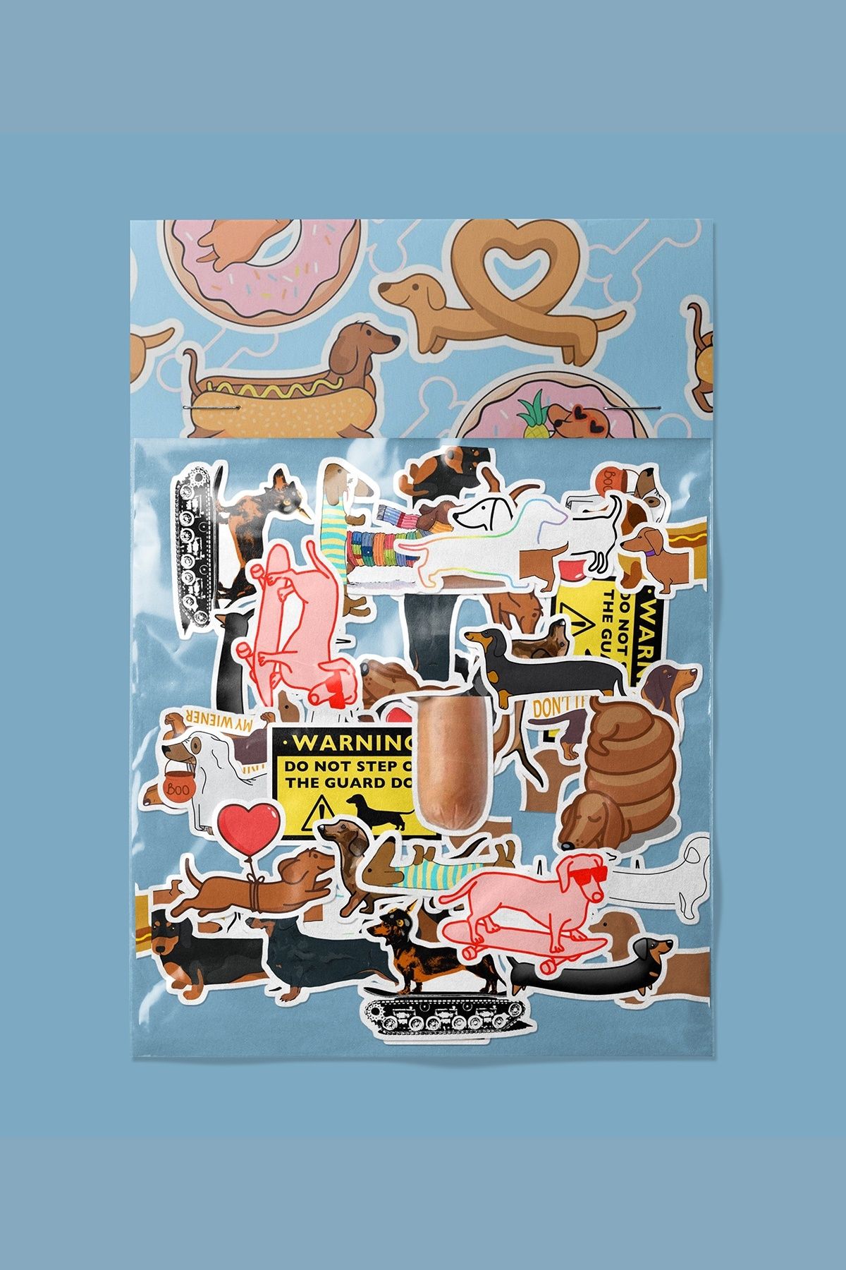 dadi ramba Sosis Köpek Sticker paketi -Bullet Journal- Ajanda -Laptop Etiket Çıkartma