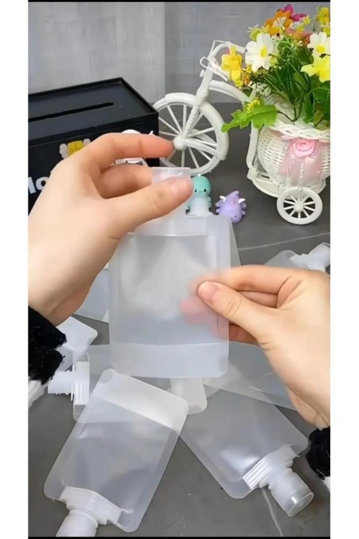 sanal trend 6 Adet Krem Seyahat Şampuan Taşıma Şişesi Çanta İçi Taşıma Şişesi Krem Saklama Kabı