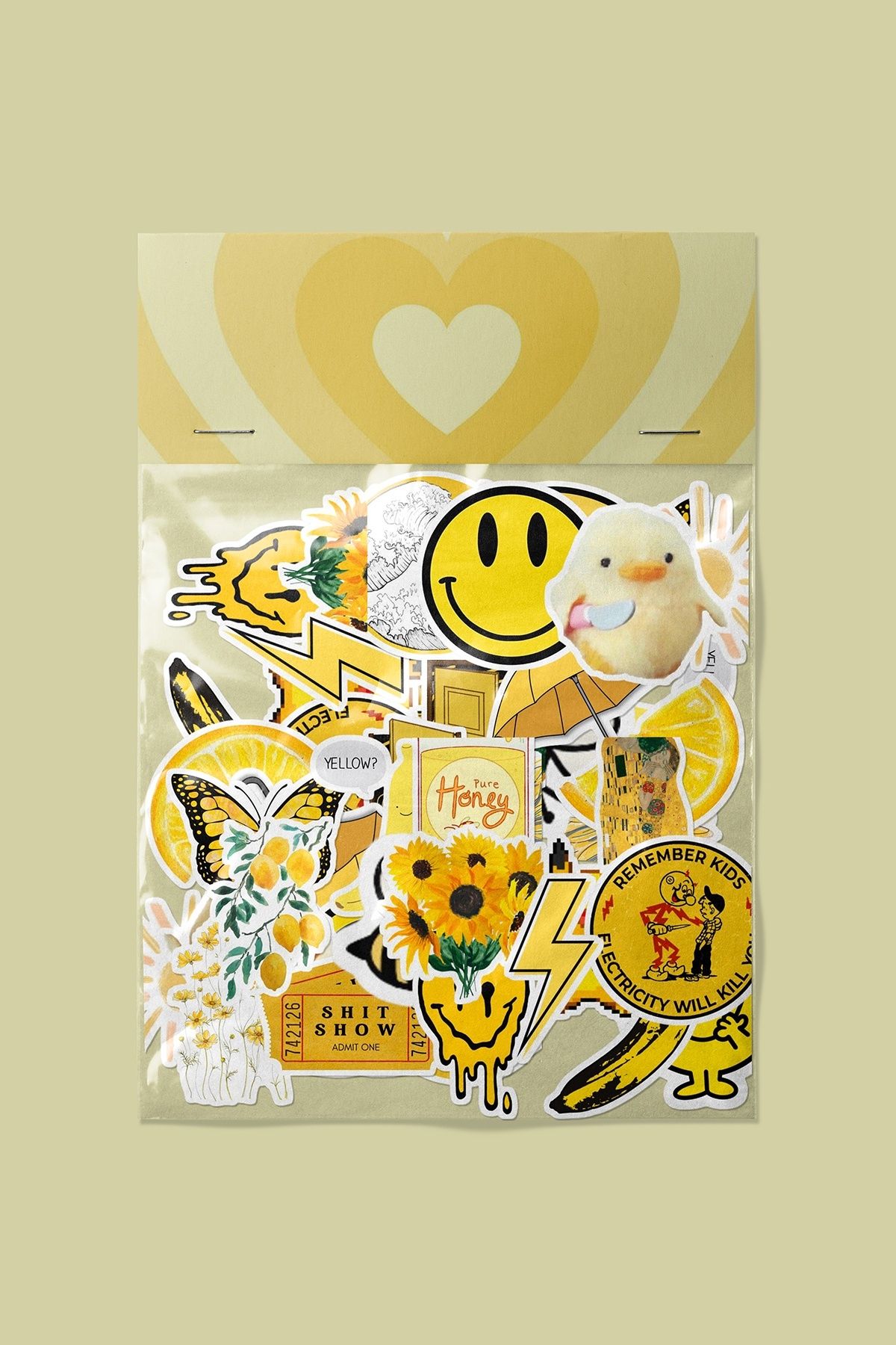dadi ramba Sarı Renk Sticker paketi -Bullet Journal- Ajanda -Laptop Etiket Çıkartma