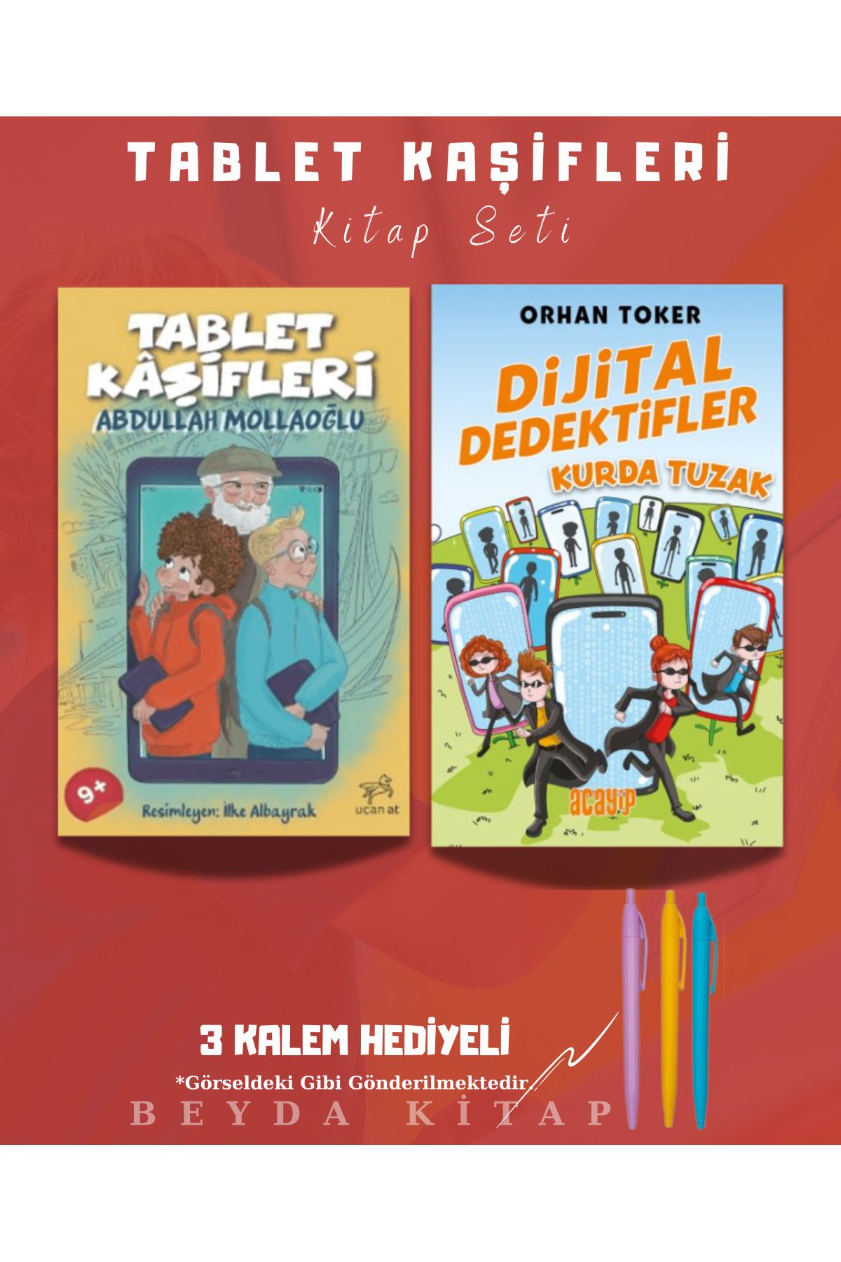 Bilge Kültür Sanat Tablet Kaşifleri - Kurda Tuzak - Abdullah Mollaoğlu - Kitap Seti - Kalem Hediyeli