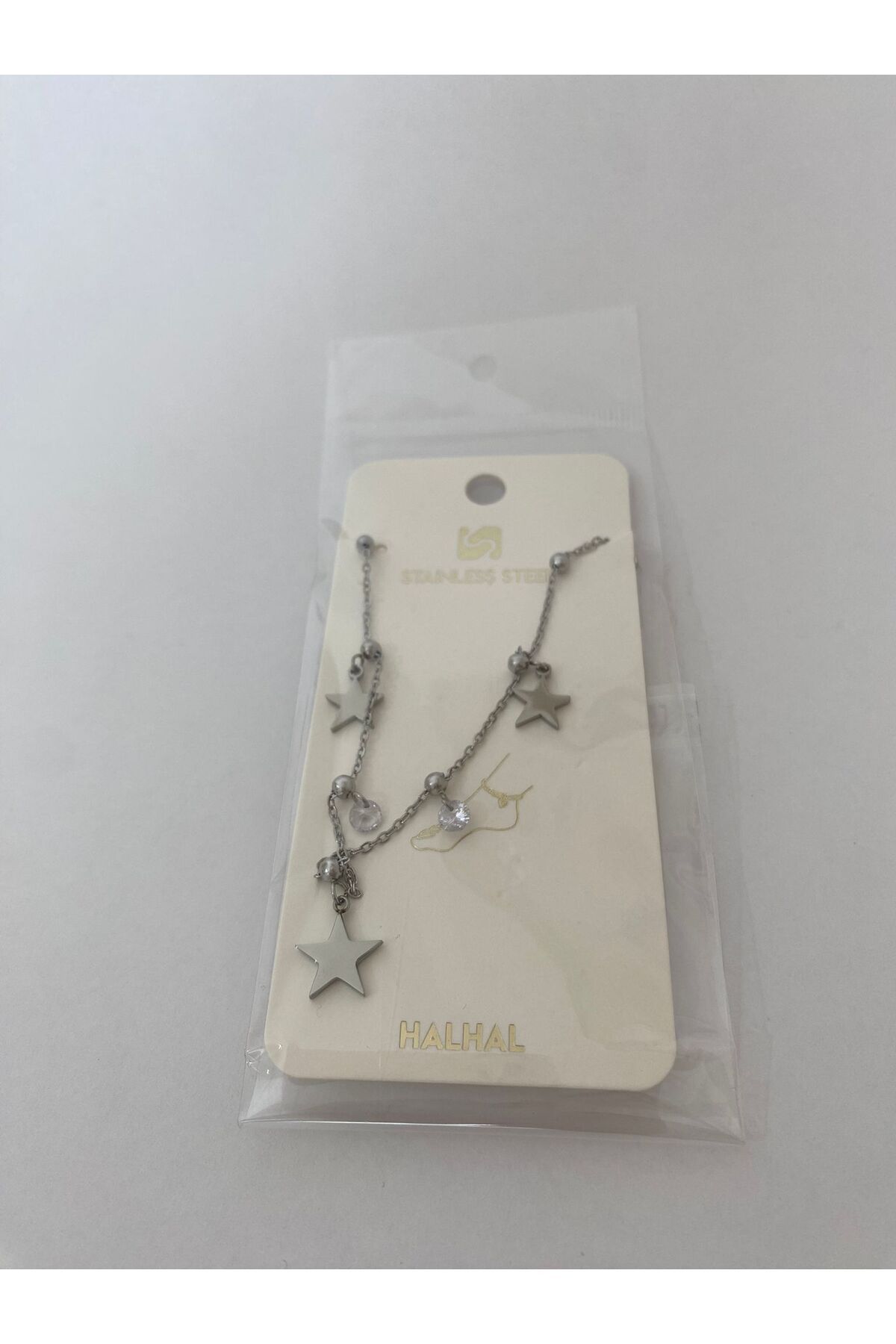 stainless steell Yıldız Figürlü Taşlı Dorika Halhal