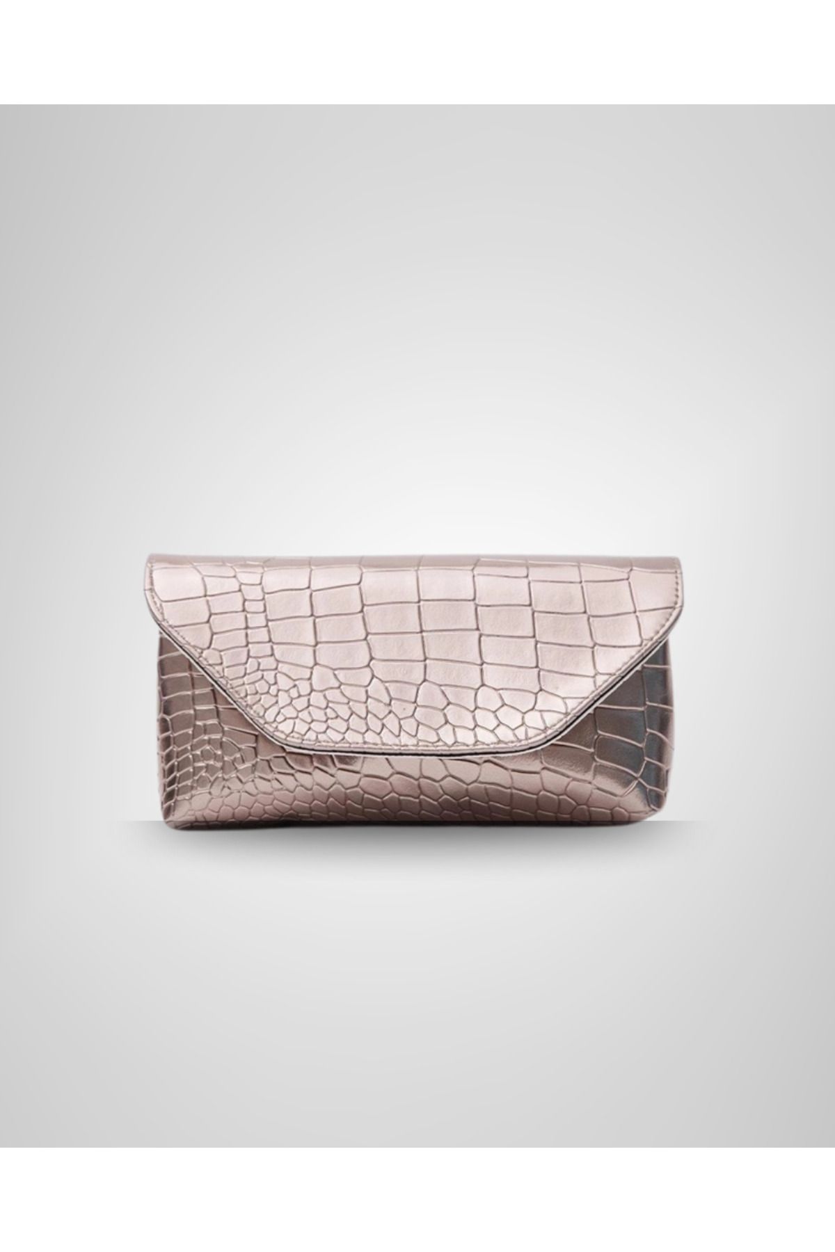 BasQue Kadın Platin Clutch, Çapraz Çanta,El Çantası