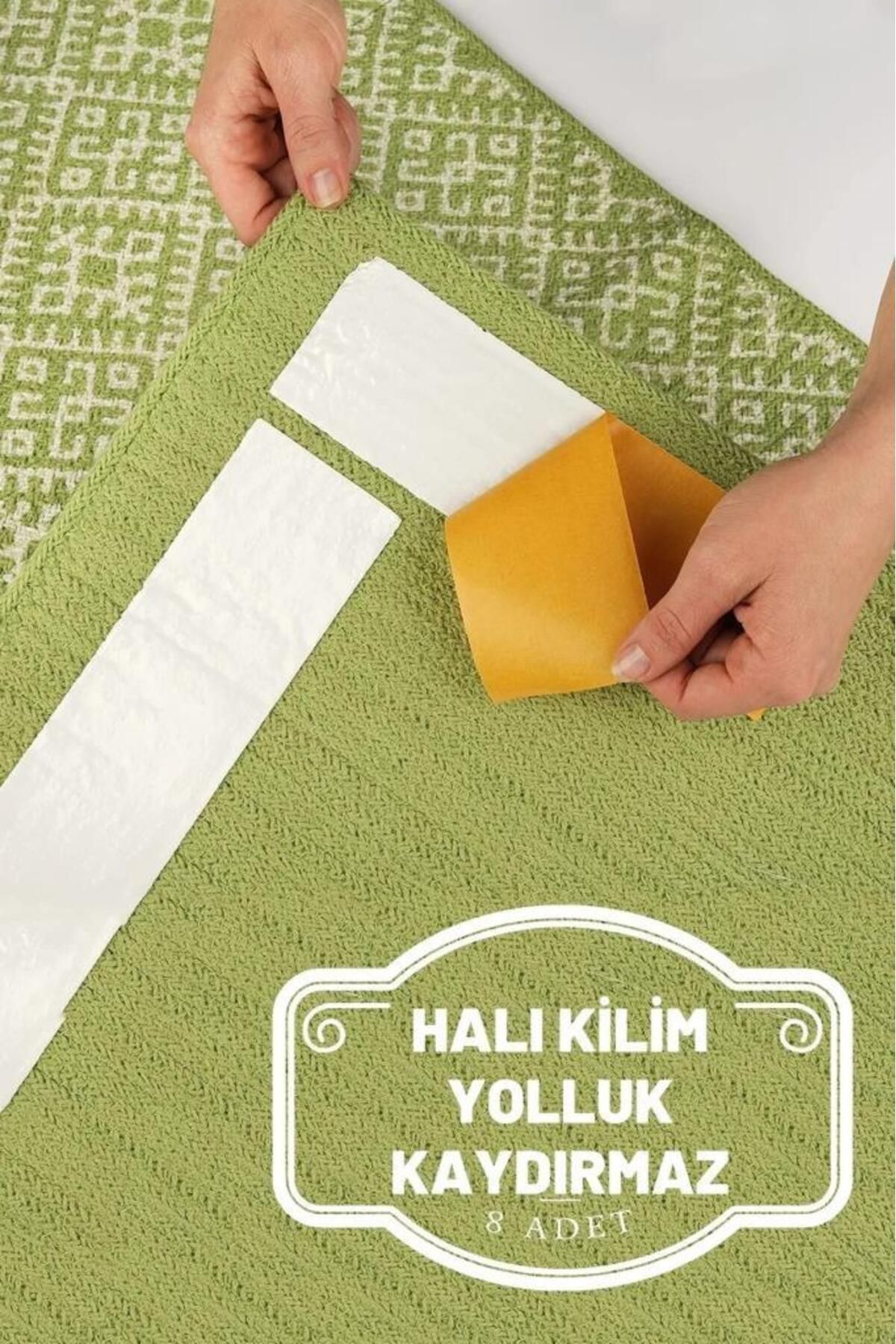 Pisicik Flamme 8 Adet 4 x 10 cm Halı Kilim Yolluk Kayma Önleyici Yapışkan