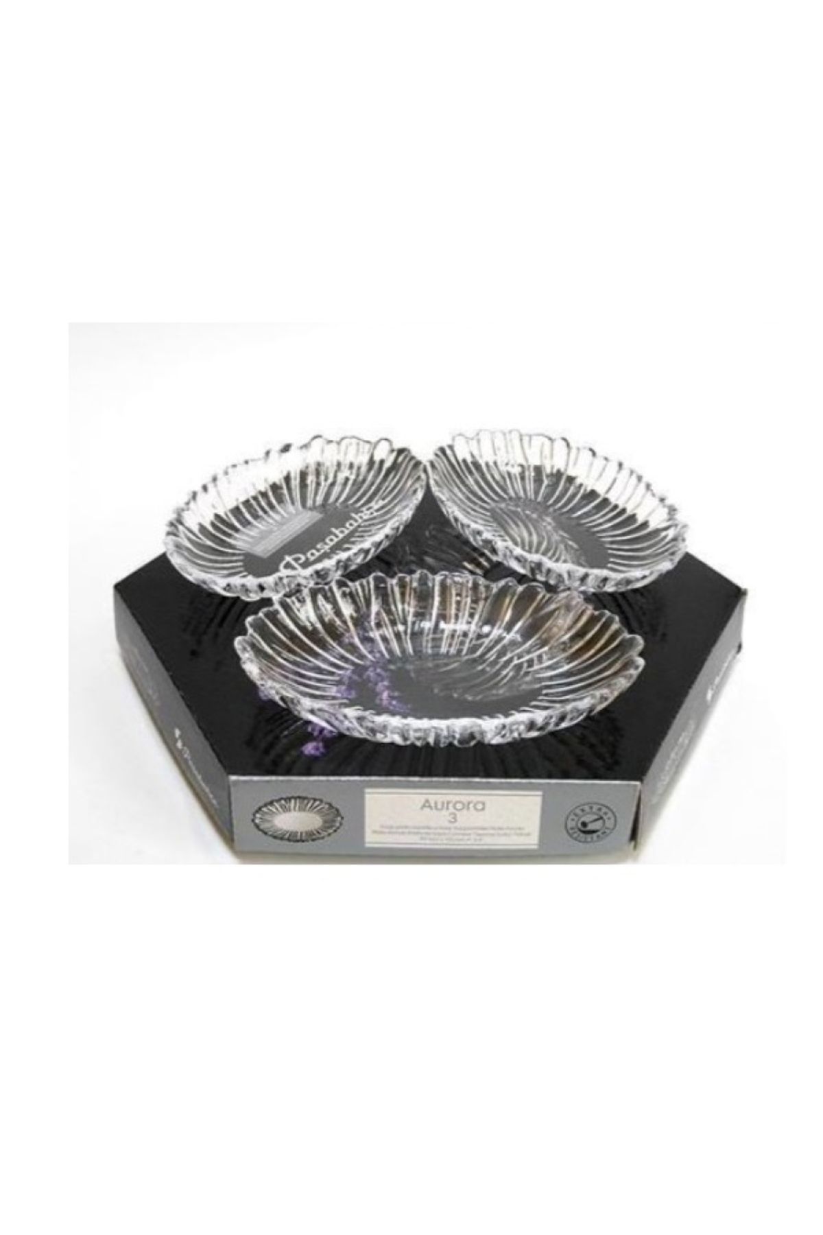 Paşabahçe 10545 Aurora Oval Çerezlik 3 Lü 15x10cm