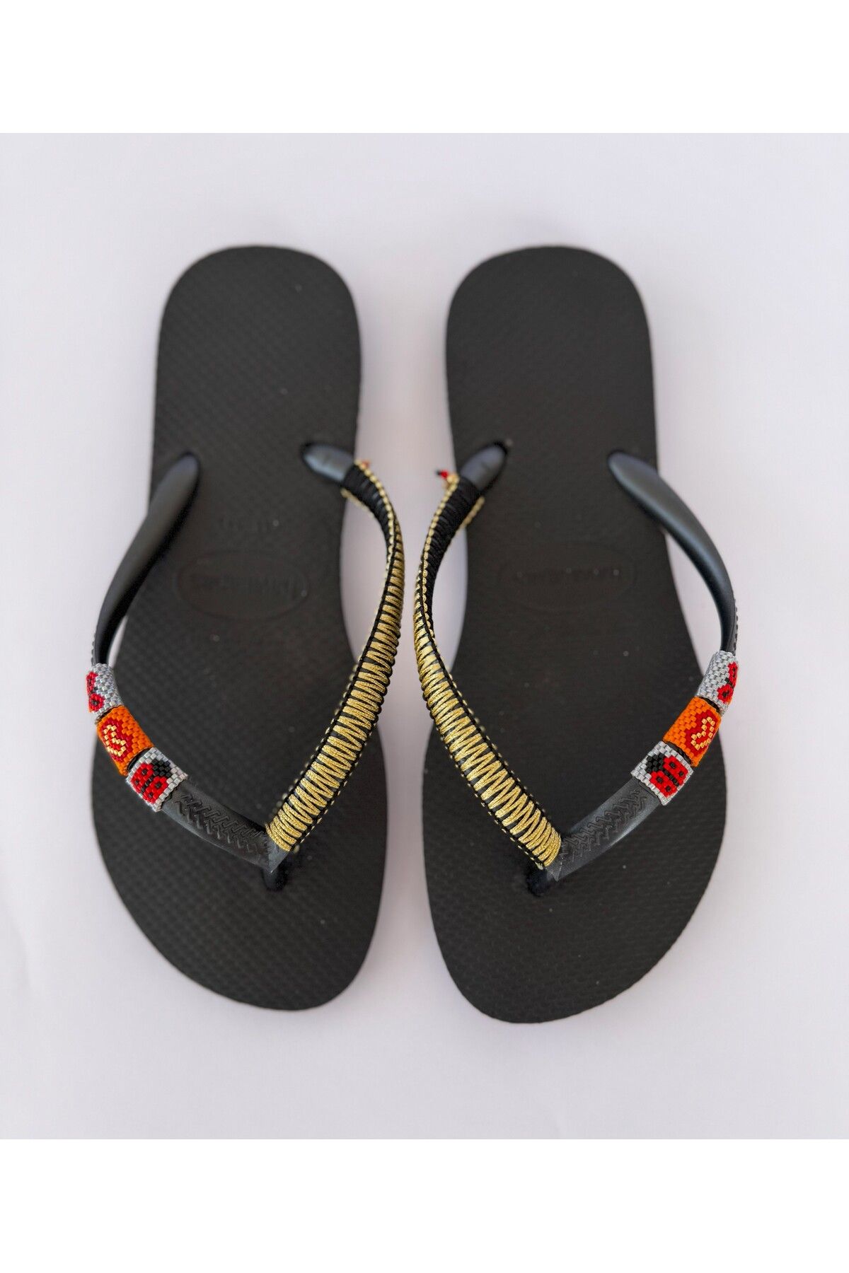 Havaianas Slim Siyah Terlik Miyuki Motif Detaylı Plaj Terliği