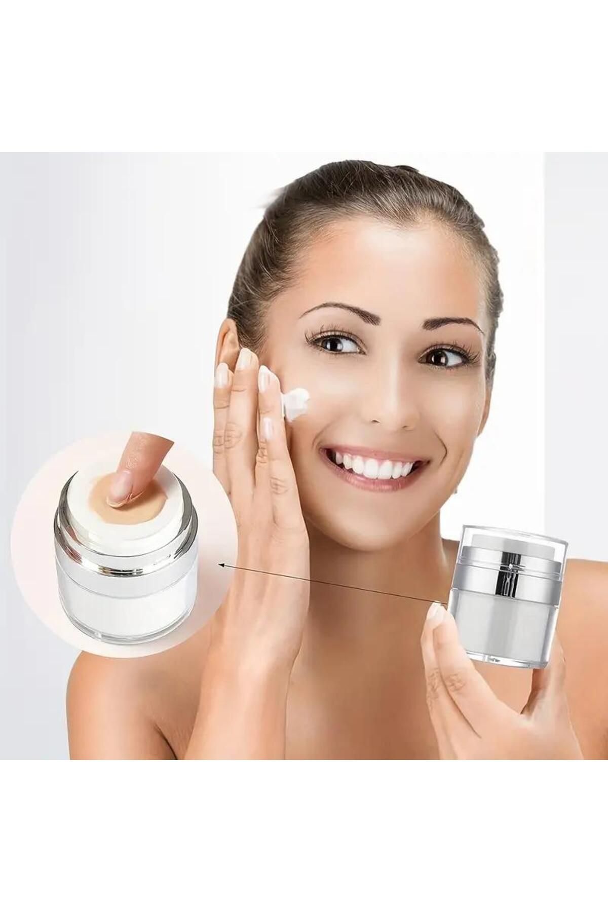 sanal trend Hava Almayan Basınçlı Hava Geçirmeyen Krem Losyon Kavanozu 50 ml