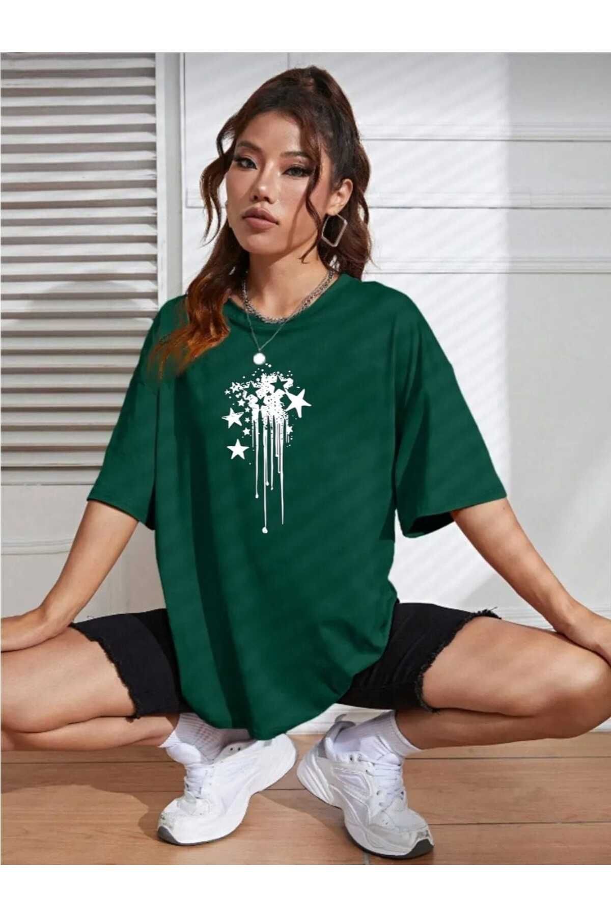 TekTarzz Sanatsal Yıldız Baskılı Tasarım Tshirt