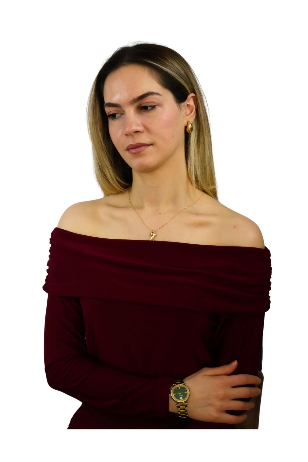 Flare moda Şık Omuz Dekolteli Kadın Bluz – Zarif ve Modern