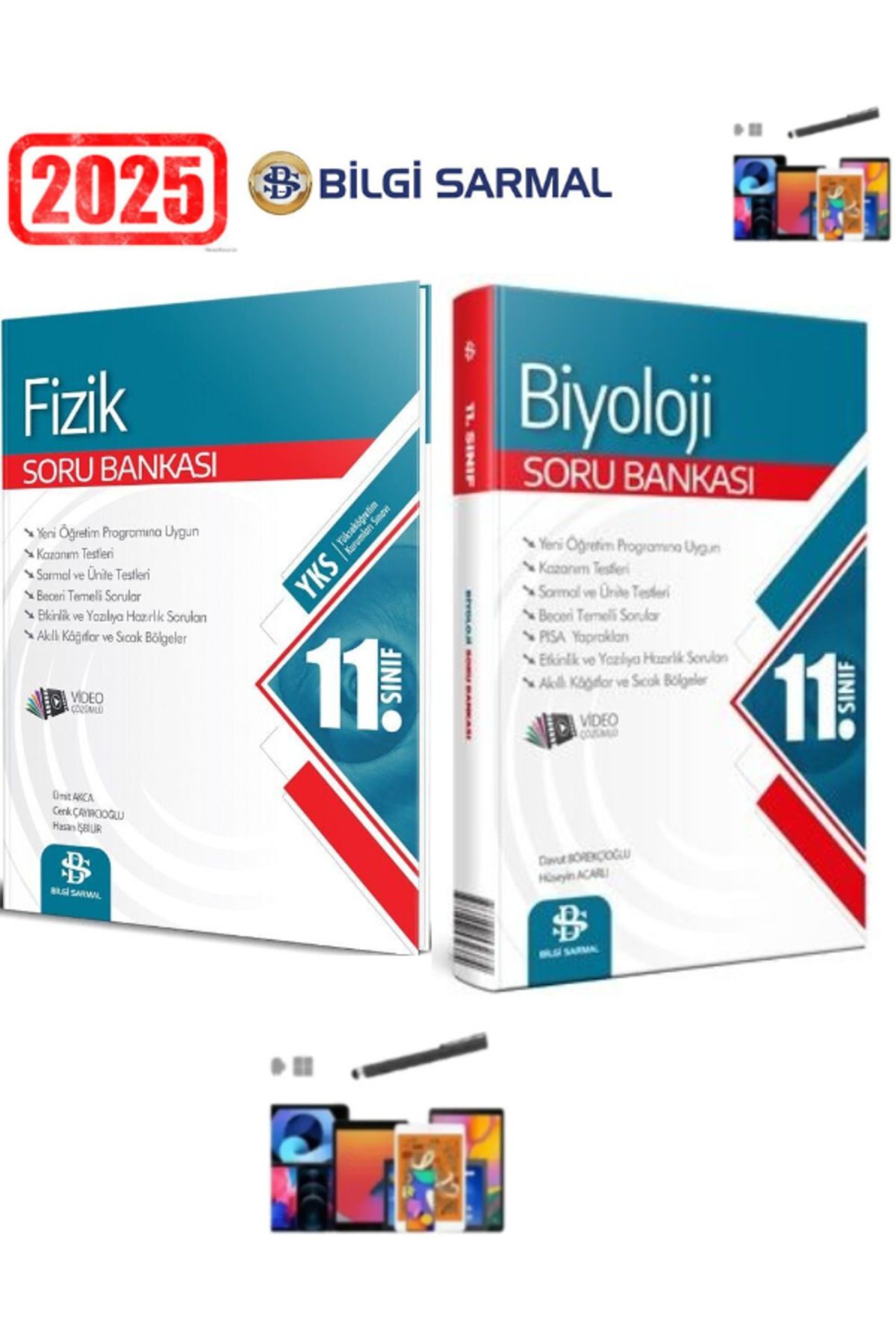 Bilgi Sarmal Yayınları Güncel 11.Sınıf Fizik-Biyoloji Soru Bankası Seti+Android Kalem