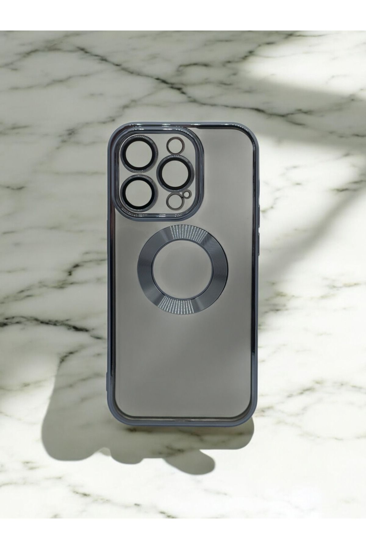 DUBİGOLD İPHONE 14 PRO UYUMLU KAMERA KORUMALI LOGO GÖSTEREN OMEGA KILIF