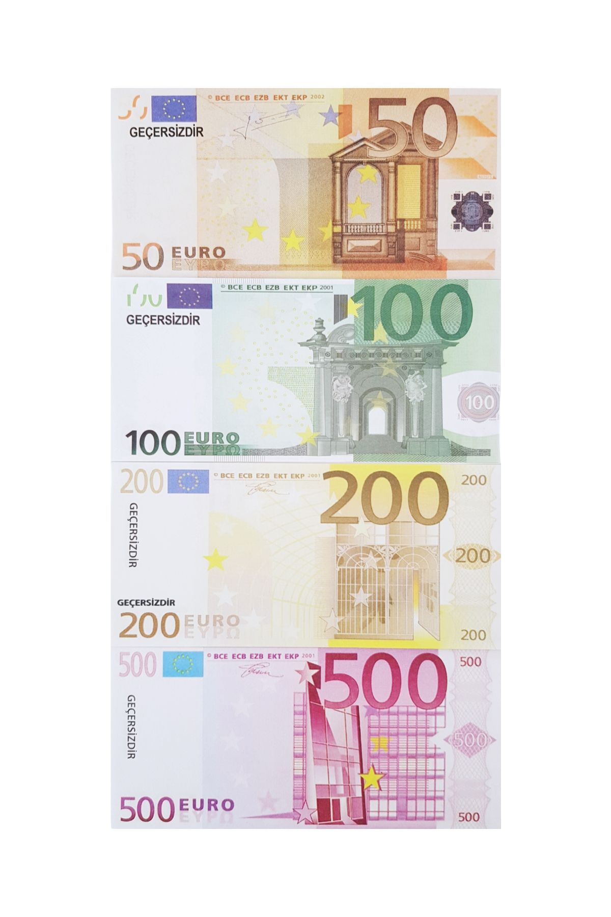 POPKONSOL 50 Adet Karışık Euro Geçersiz Para Parti Şaka Düğün Oyun Parası Yabancı Para