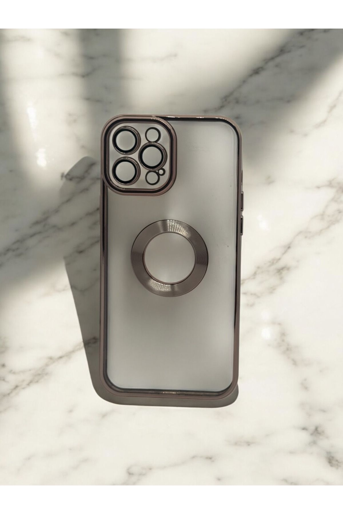 DUBİGOLD İPHONE 12 PRO MAX UYUMLU KAMERA KORUMALI LOGO GÖSTEREN OMEGA KILIF