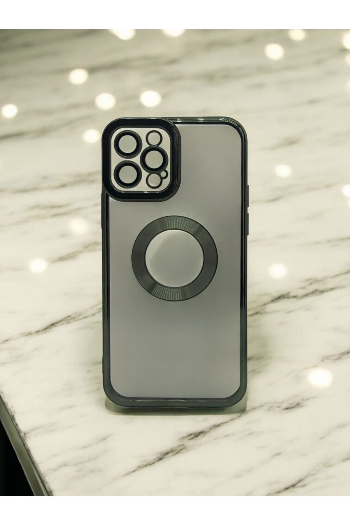 DUBİGOLD İPHONE 12 PRO UYUMLU KAMERA KORUMALI LOGO GÖSTEREN OMEGA KILIF