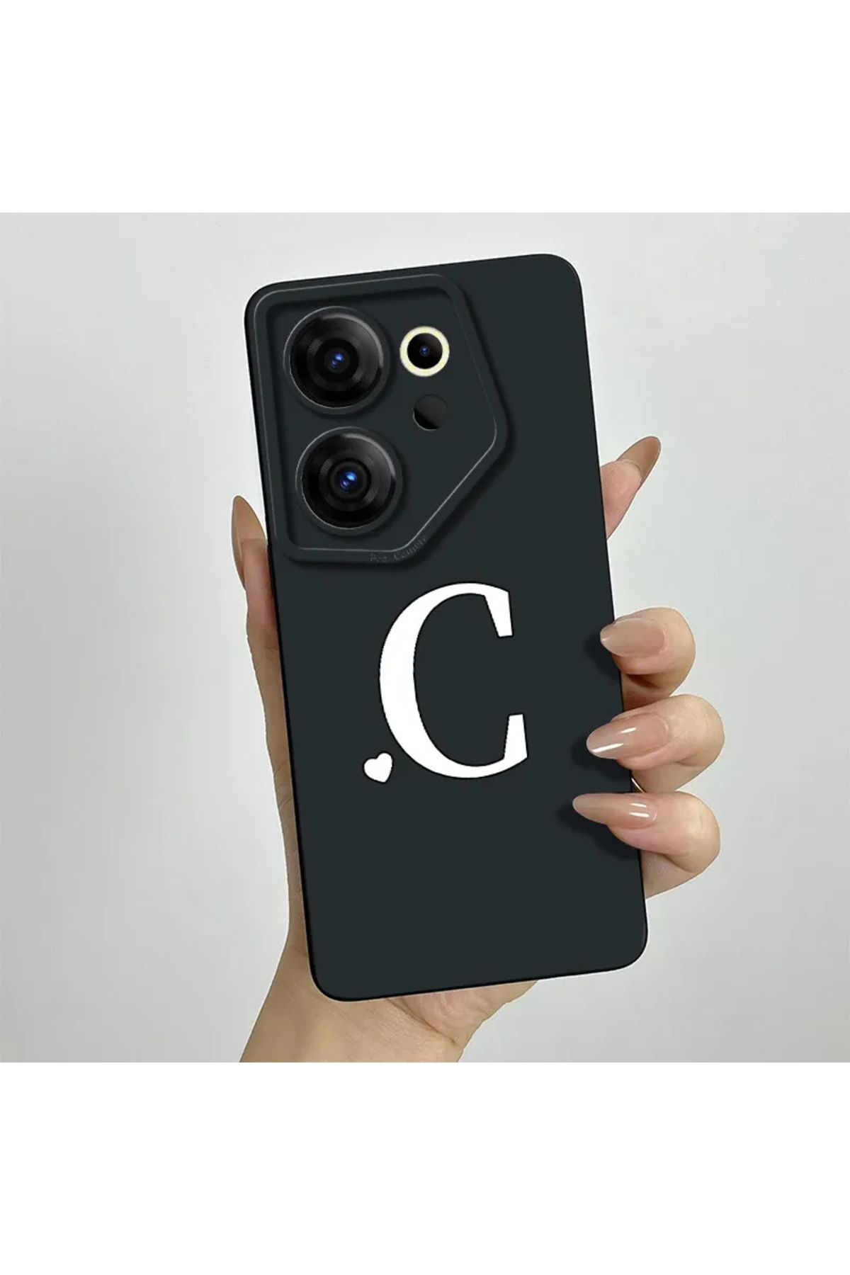 Rotaks Tecno Camon 20 Premier 5g Uyumlu Harfli Taç Baskılı Kişiye Özel Silikon Telefon Kılıfı - C